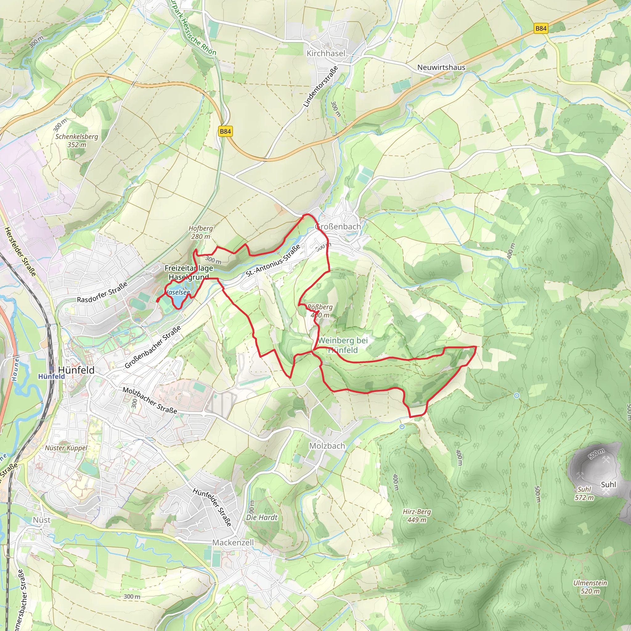 Haselsee and Hofberg via Extratour Weinberg | Fulda | Germany
