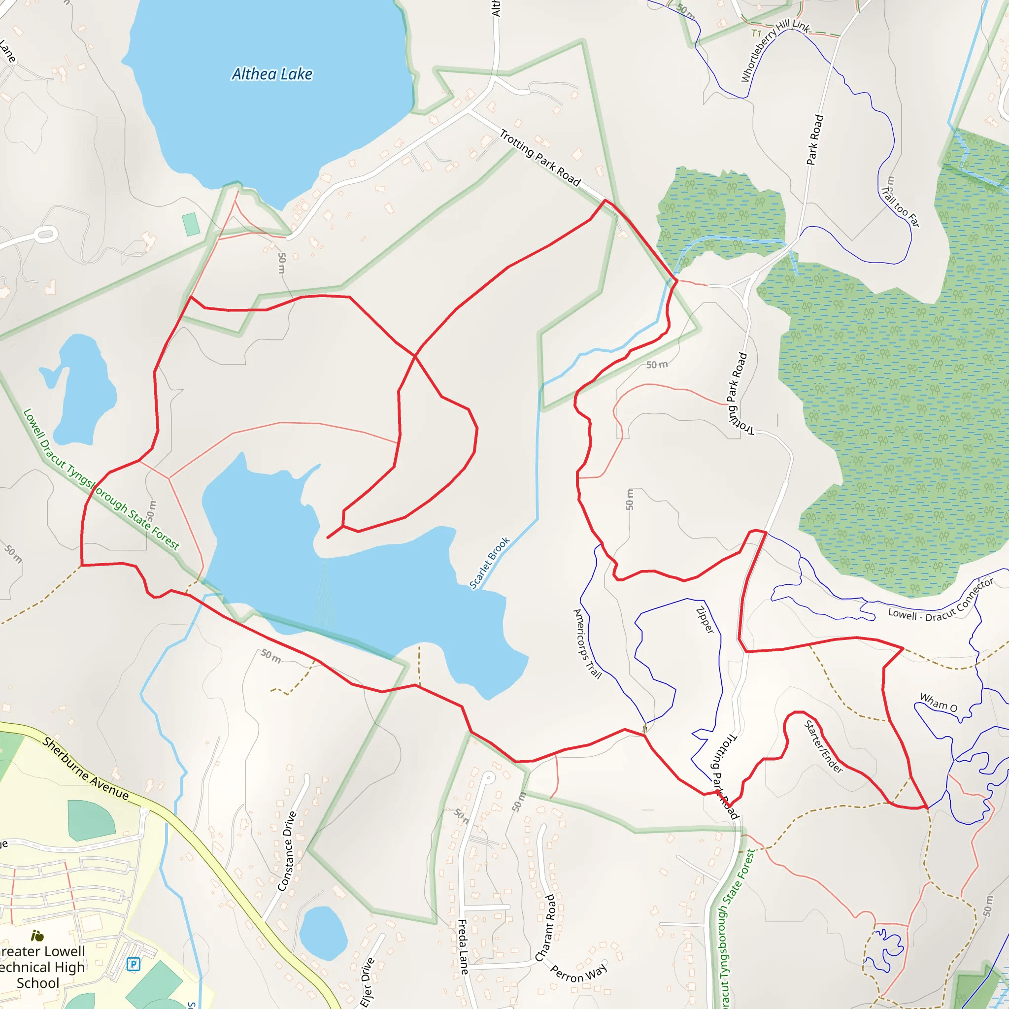 Scarlet Brook Loop Trail mobile static map