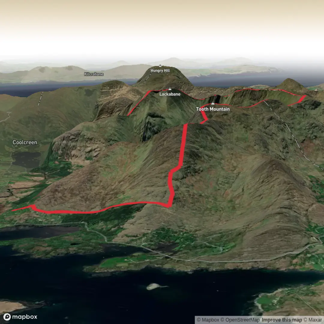 An image depicting the trail Coomnageena Horseshoe and its surrounding area.