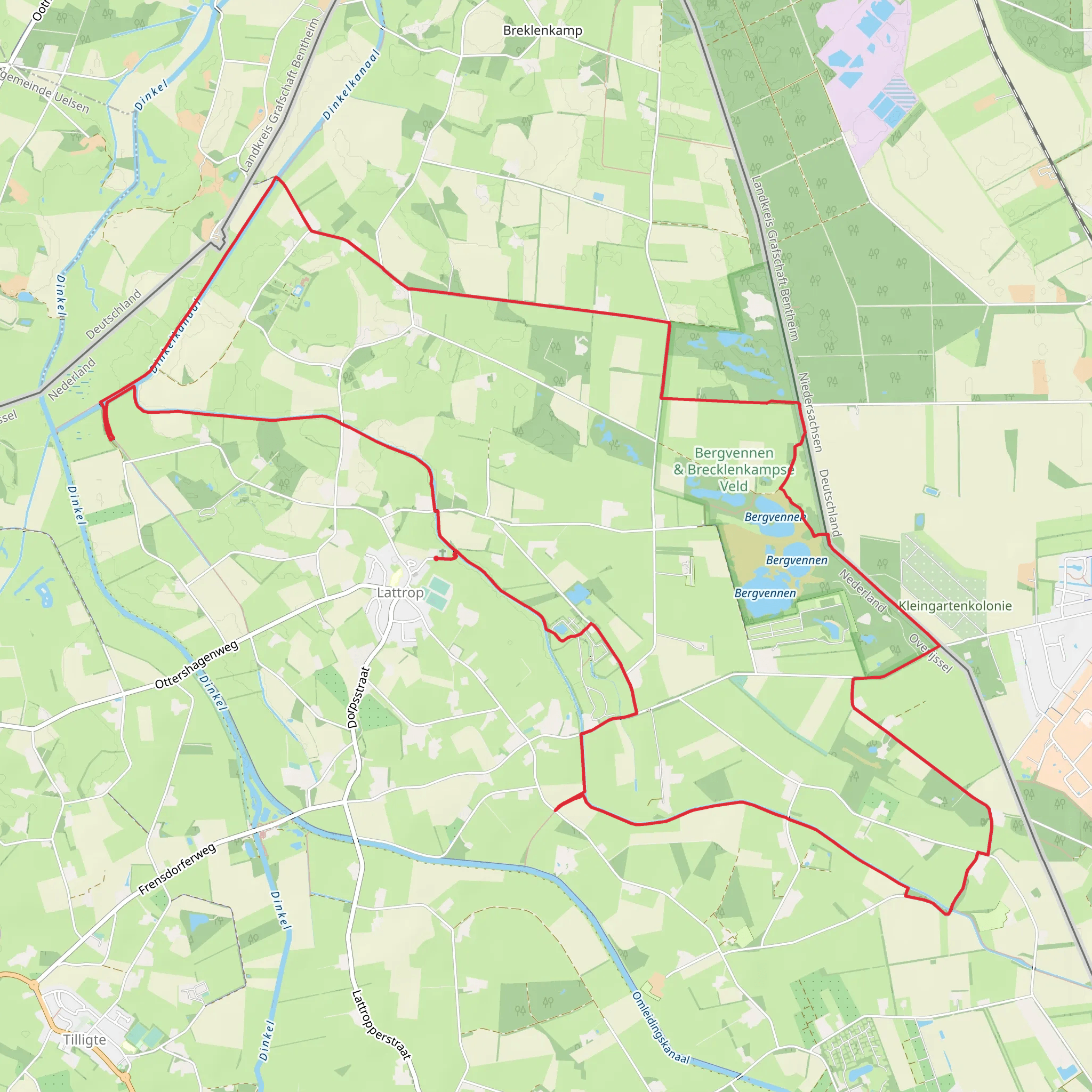 Lattropperveen, Bergvennen and Brecklenkampse Loop mobile static map