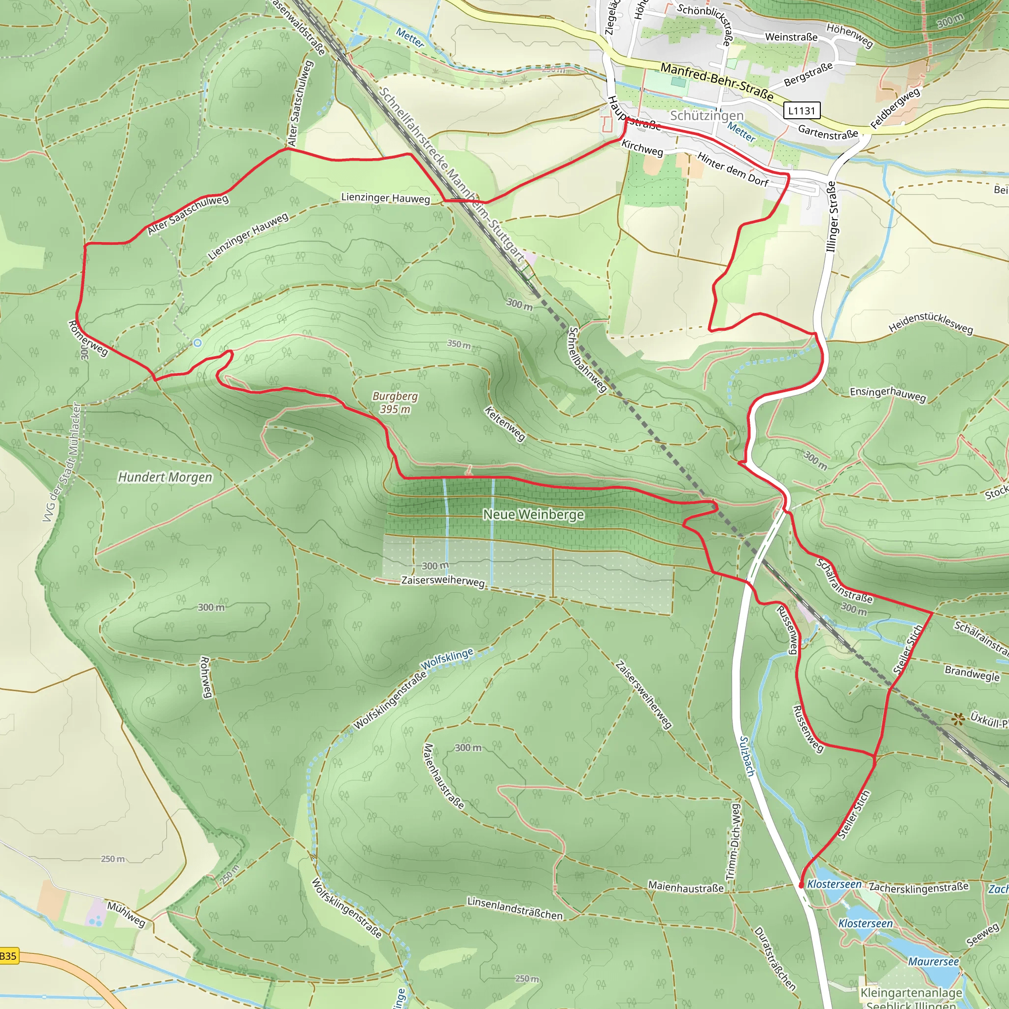 Neue Weinberge, Burgberg and Speierling Loop mobile static map