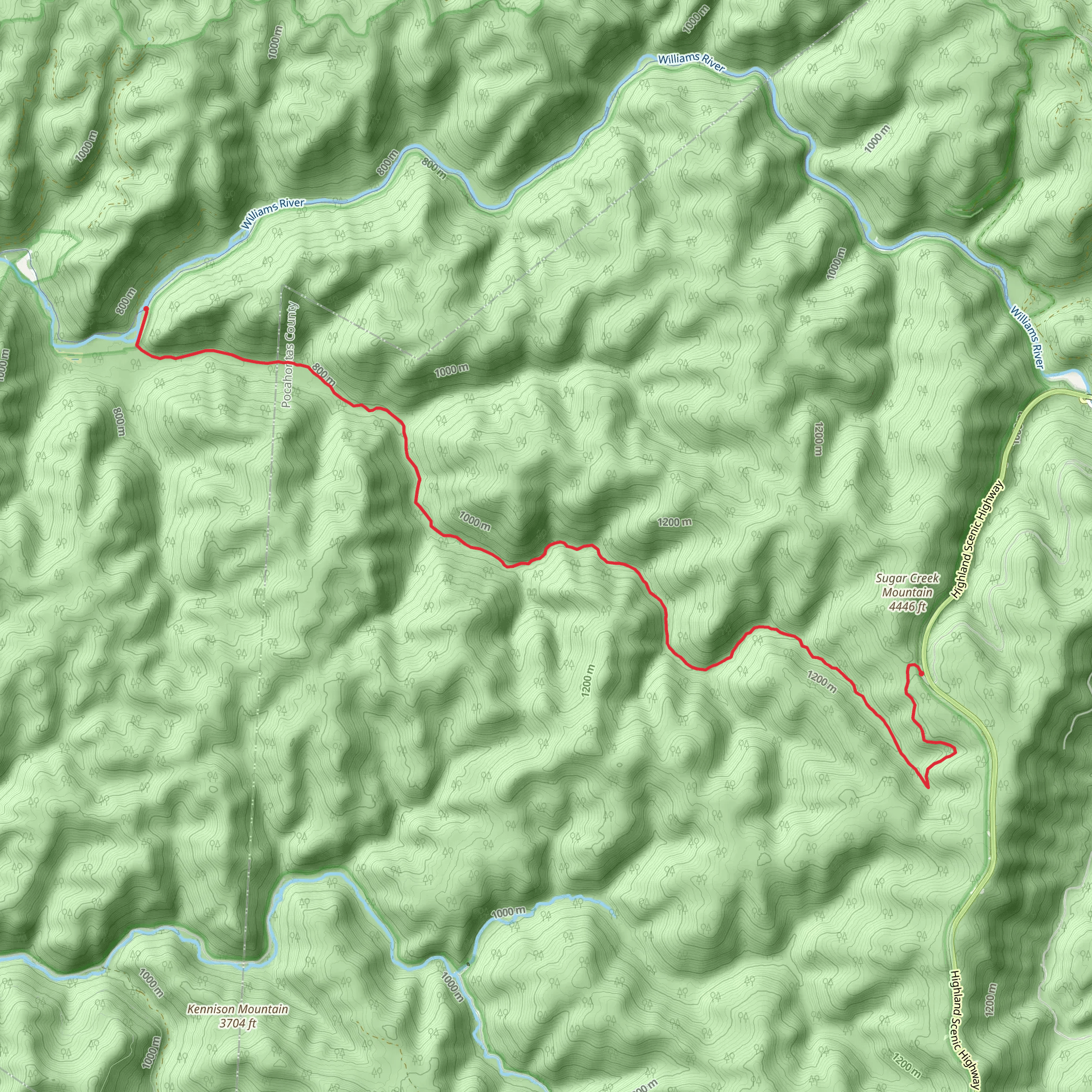 Middle Fork Trail Point to Point mobile static map