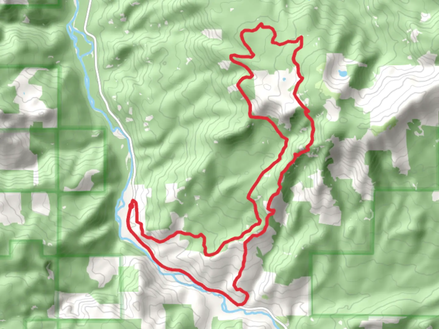 An image depicting the trail Pine Creek, Moon Point and Youngs Rock and its surrounding area.