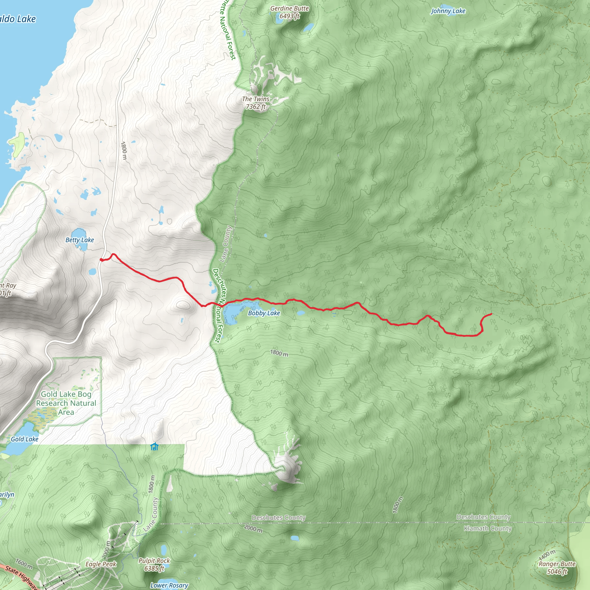 Moore Creek via Bobby Lake Trail mobile static map