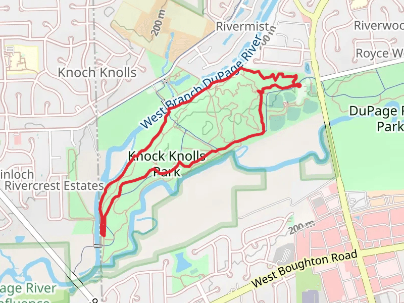 DuPage River and River Loop Trail - Knock Knolls Park
