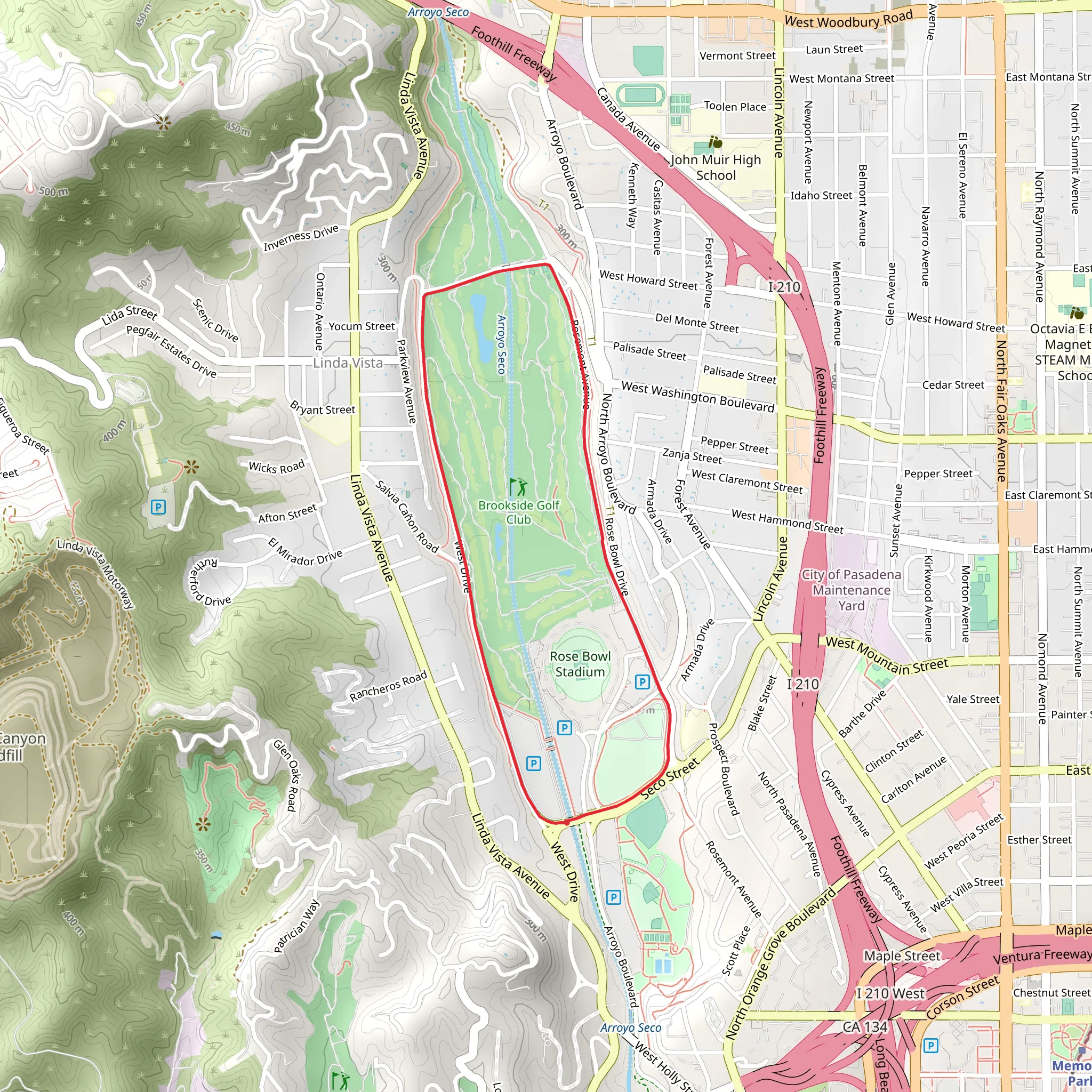 Arroyo Seco Loop - Linda Vista mobile static map