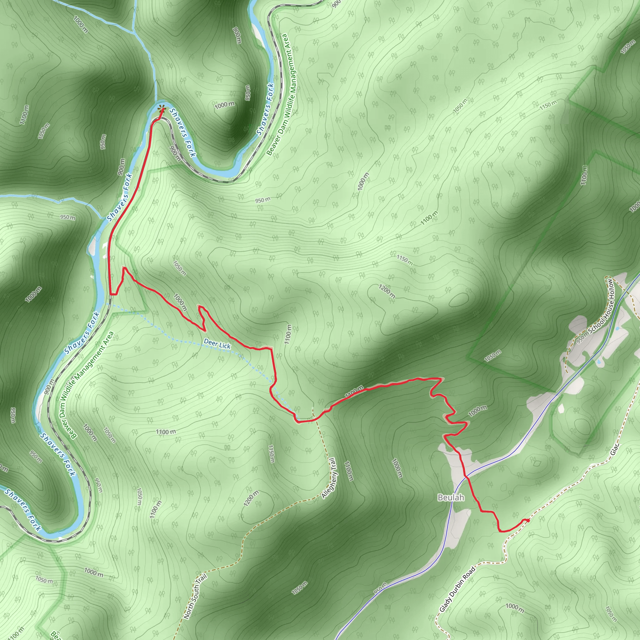High Falls Trail - Beulah mobile static map