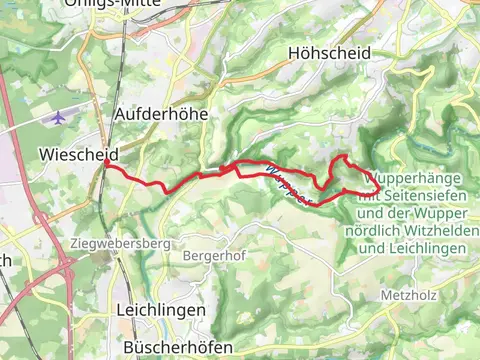 Wupper via Wupperweg and Schloesser Weg