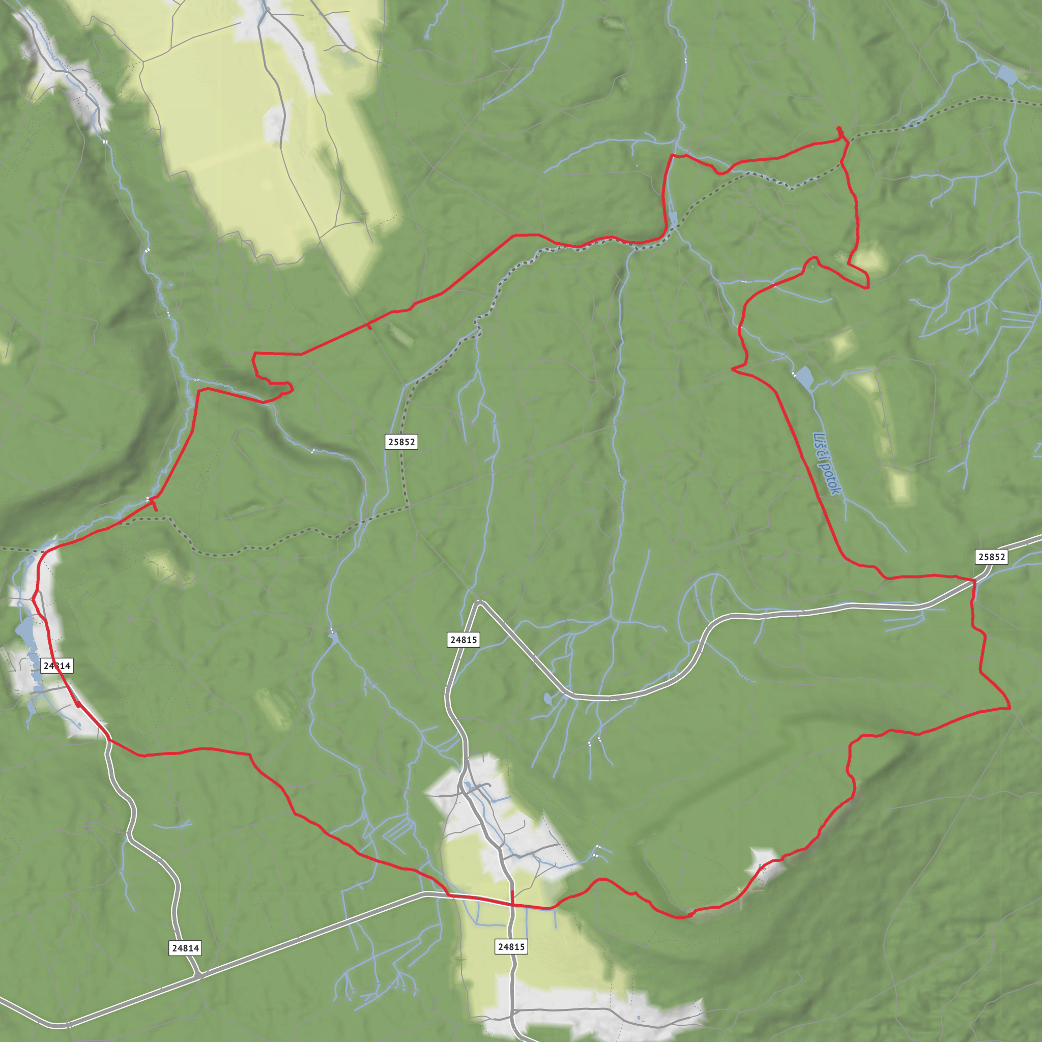 Ostrov - Oberer Hühnerbergweg - Děčínský Sněžník - Ostrov mobile static map