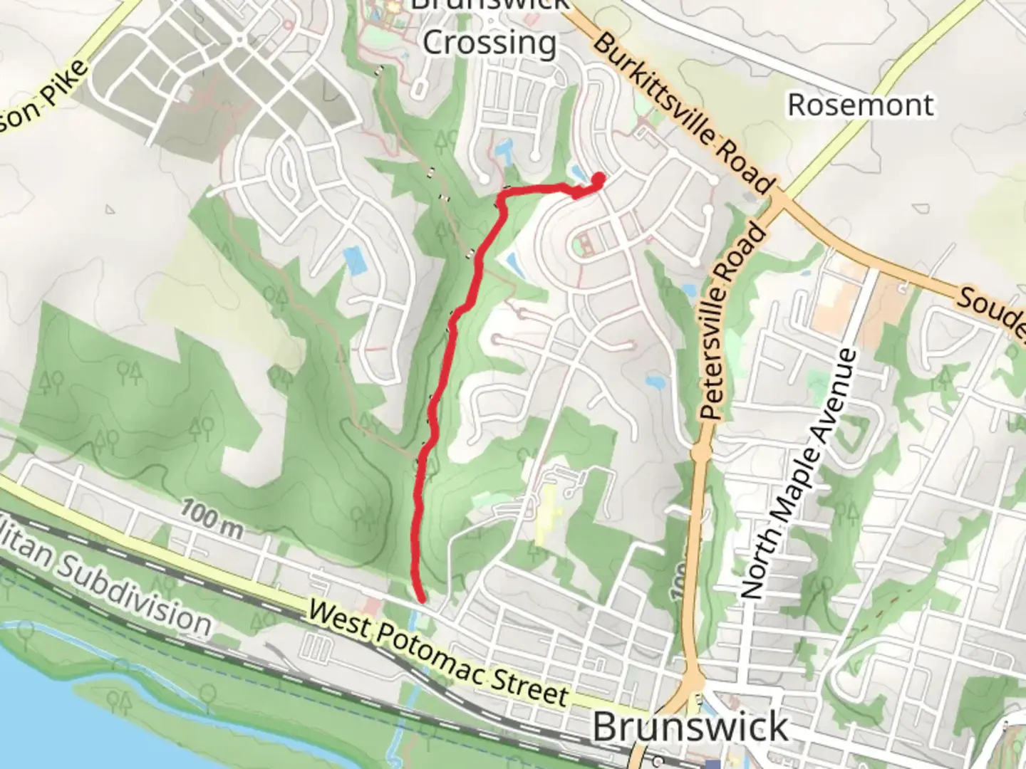 An image depicting the trail Brunswick Valley Trail Out and Back and its surrounding area.