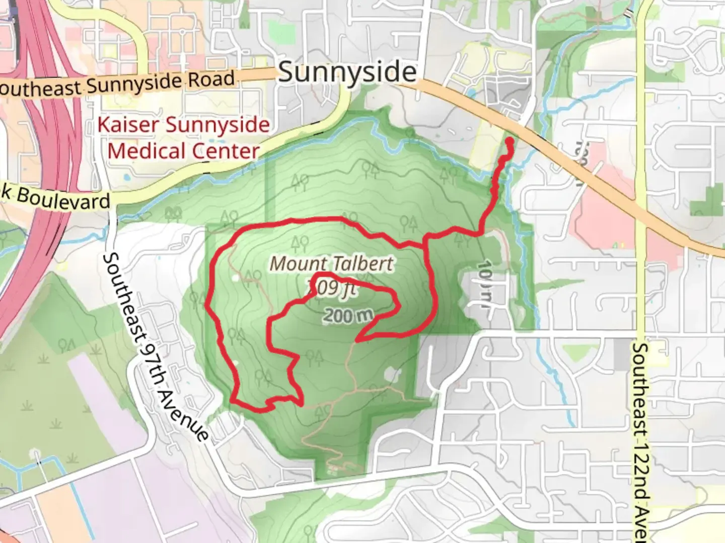 An image depicting the trail Cedar Park, Mount Talbert and Park Loop Trail and its surrounding area.