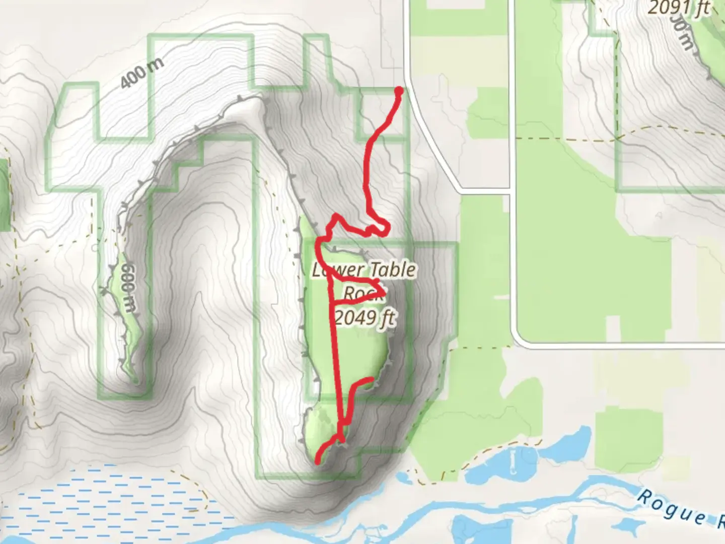 An image depicting the trail Lower Table Rock Trail and its surrounding area.