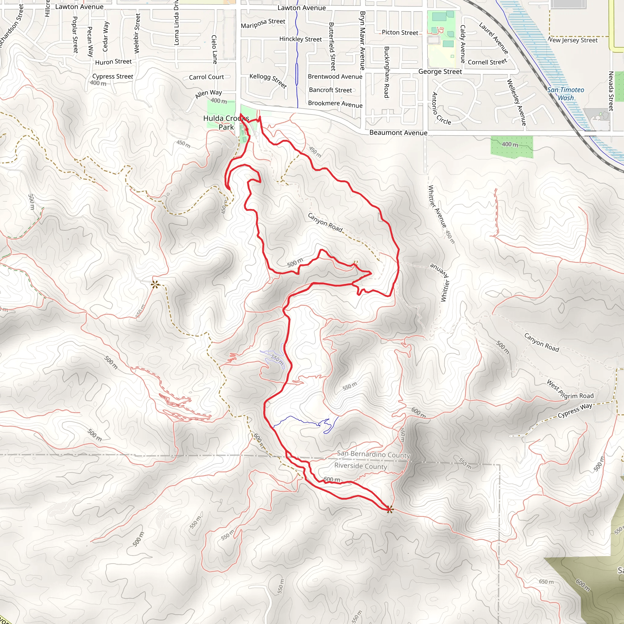 Scott Canyon and Hulda Short Hike Loop Trail mobile static map