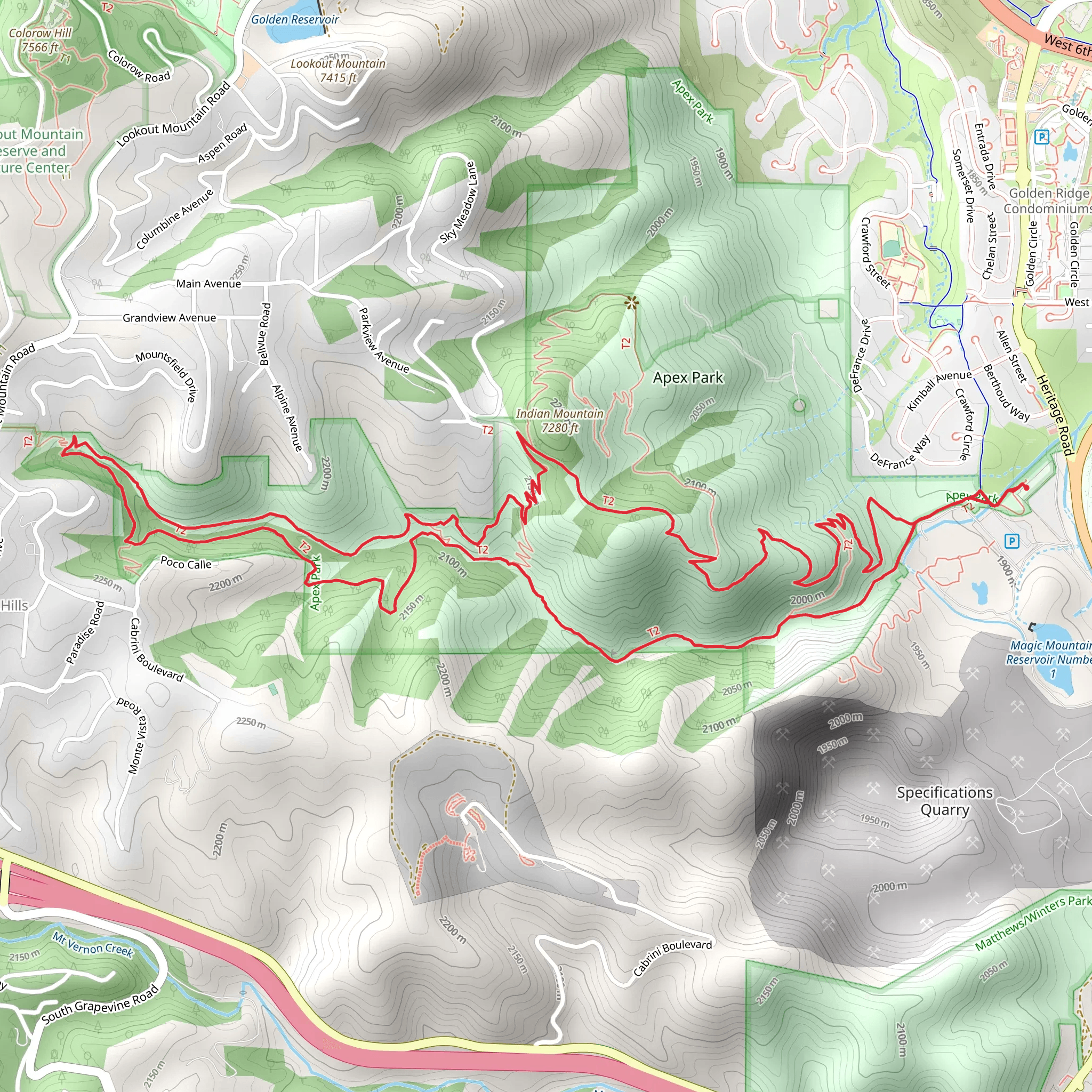 Magic Mountain, Enchanted Forest and Pick-N-Sledge Loop Trail mobile static map