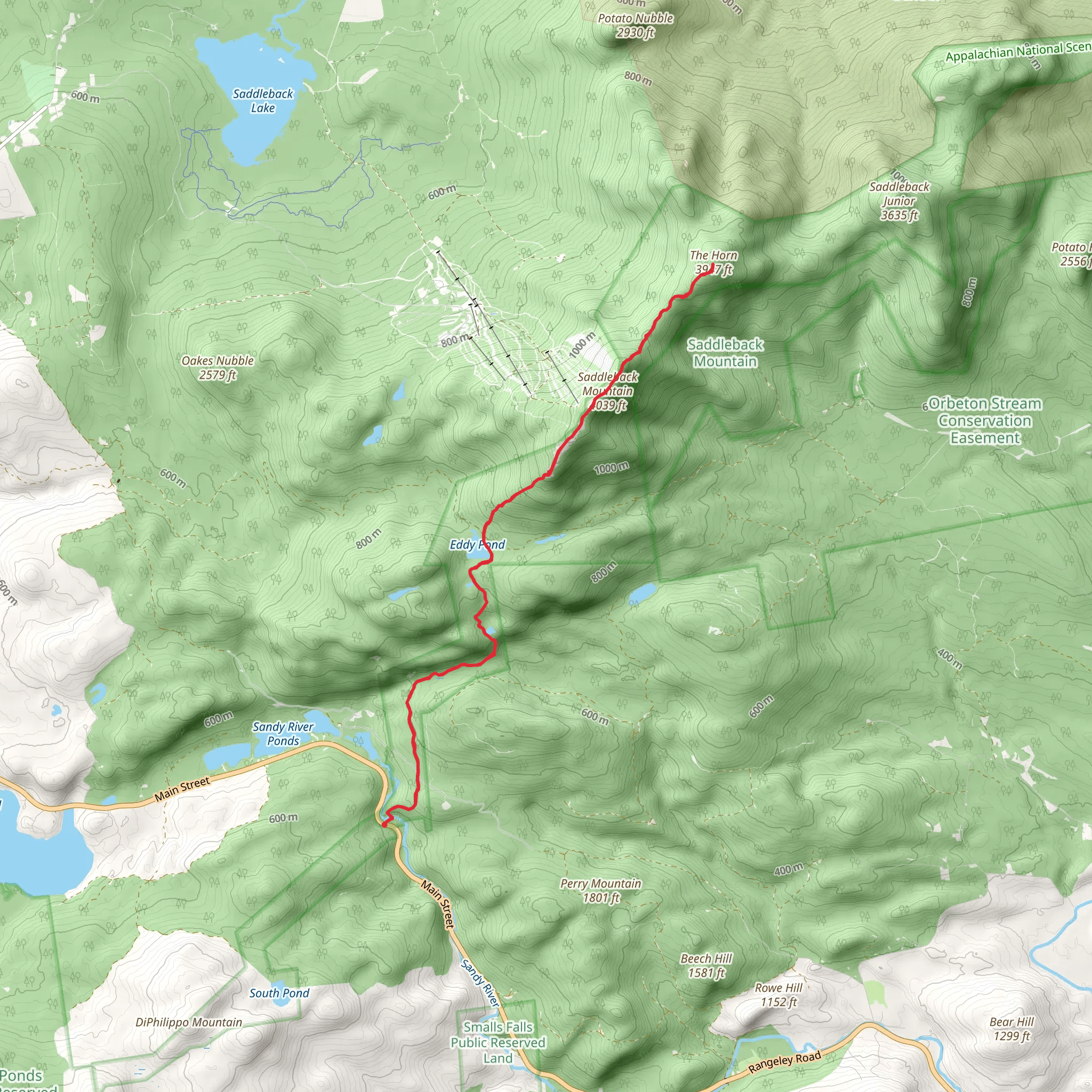 The Horn Summit via Appalachian National Scenic Trail mobile static map