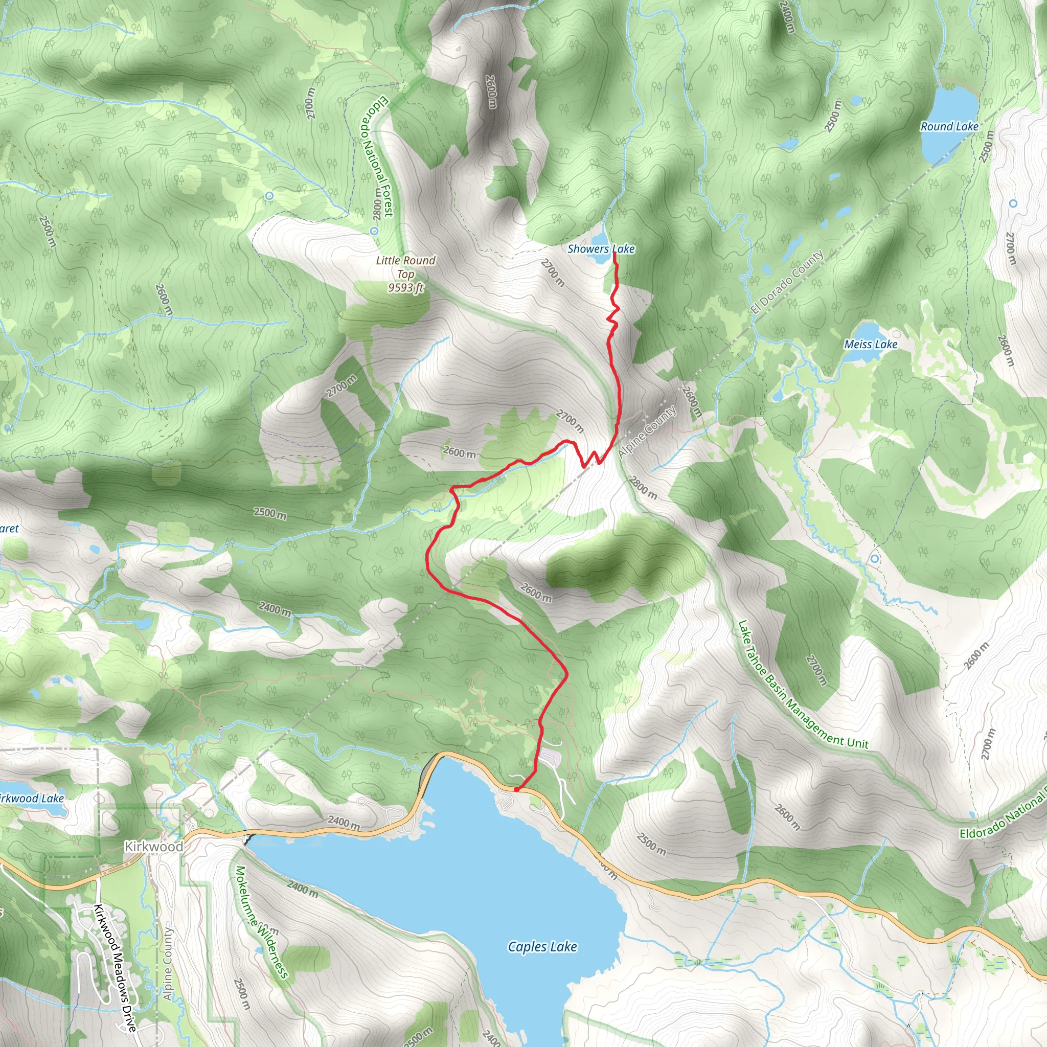 Showers Lake via Schneider Cow Camp Road mobile static map