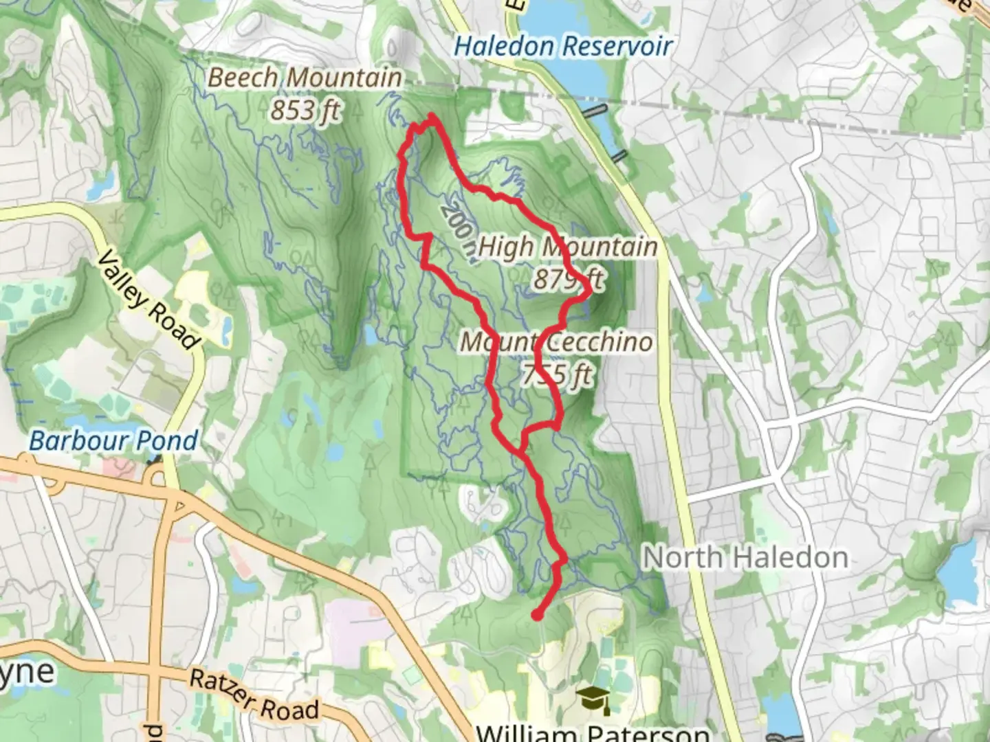 An image depicting the trail High Mountain Loop and its surrounding area.