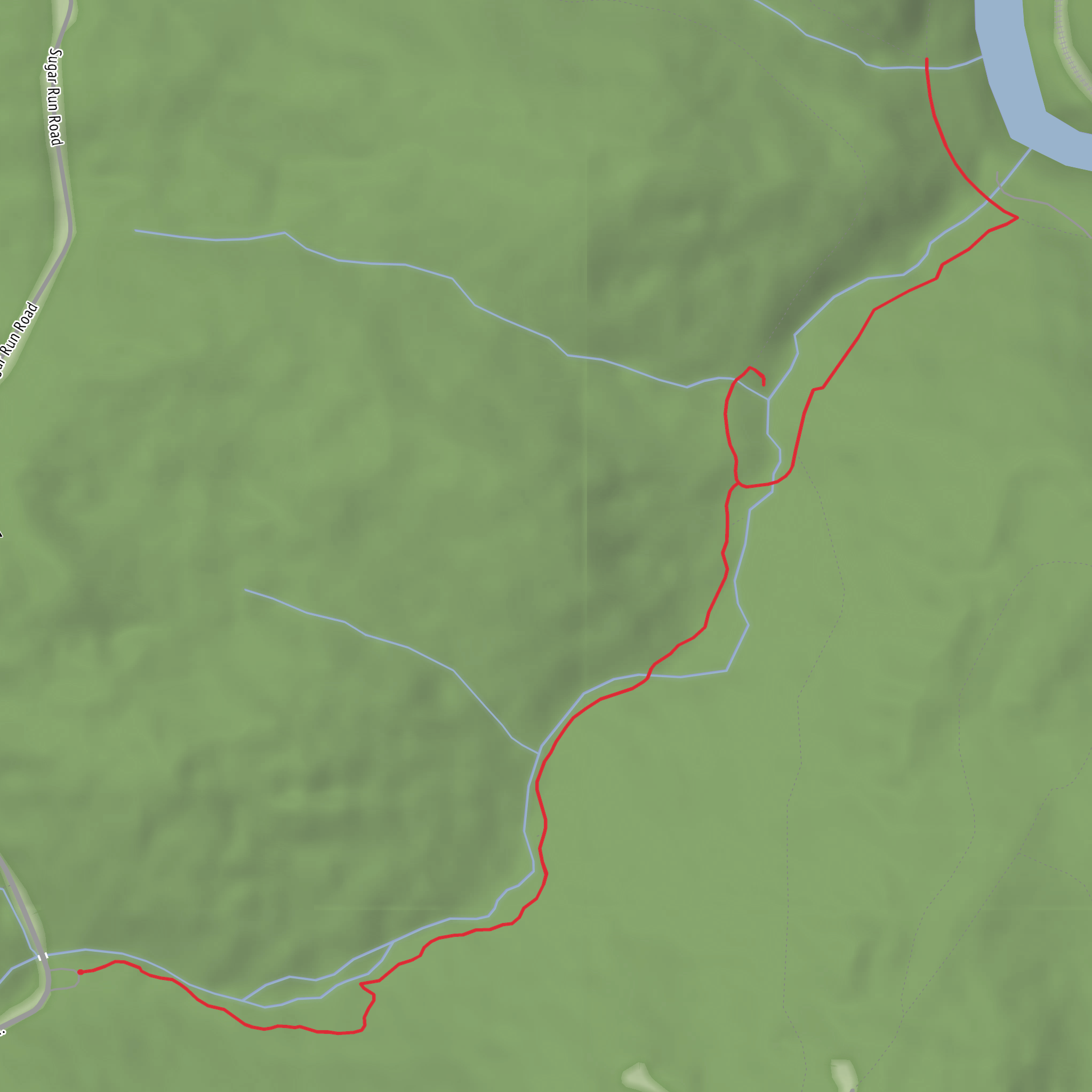 Jonathan Run Falls and Sugar Run Falls mobile static map