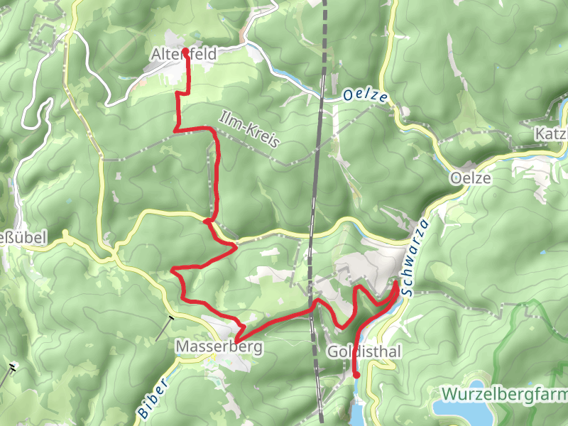 Goldisthal to Altenfeld via Badstrasse and Kurtslochstrasse