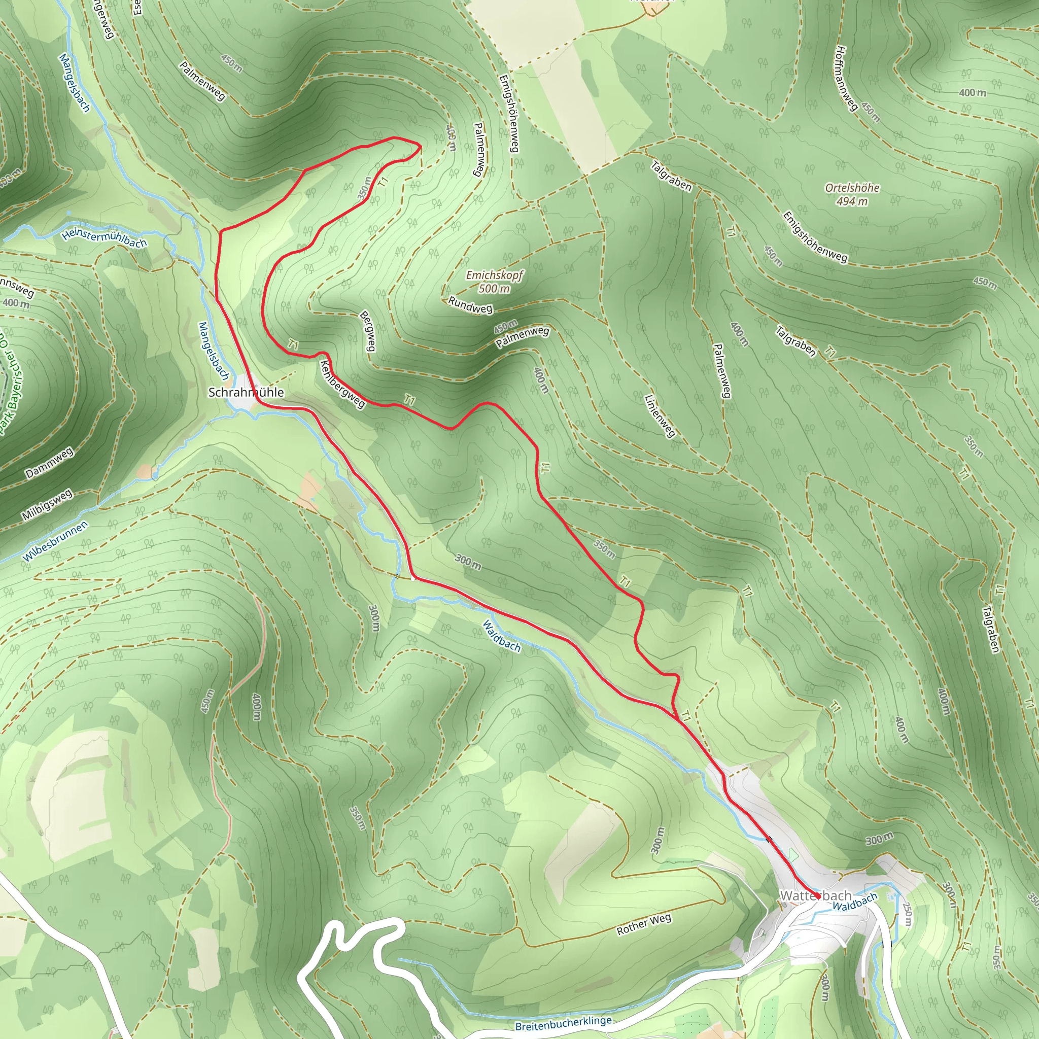 Schrahmuhle Loop via Kehlbergweg mobile static map