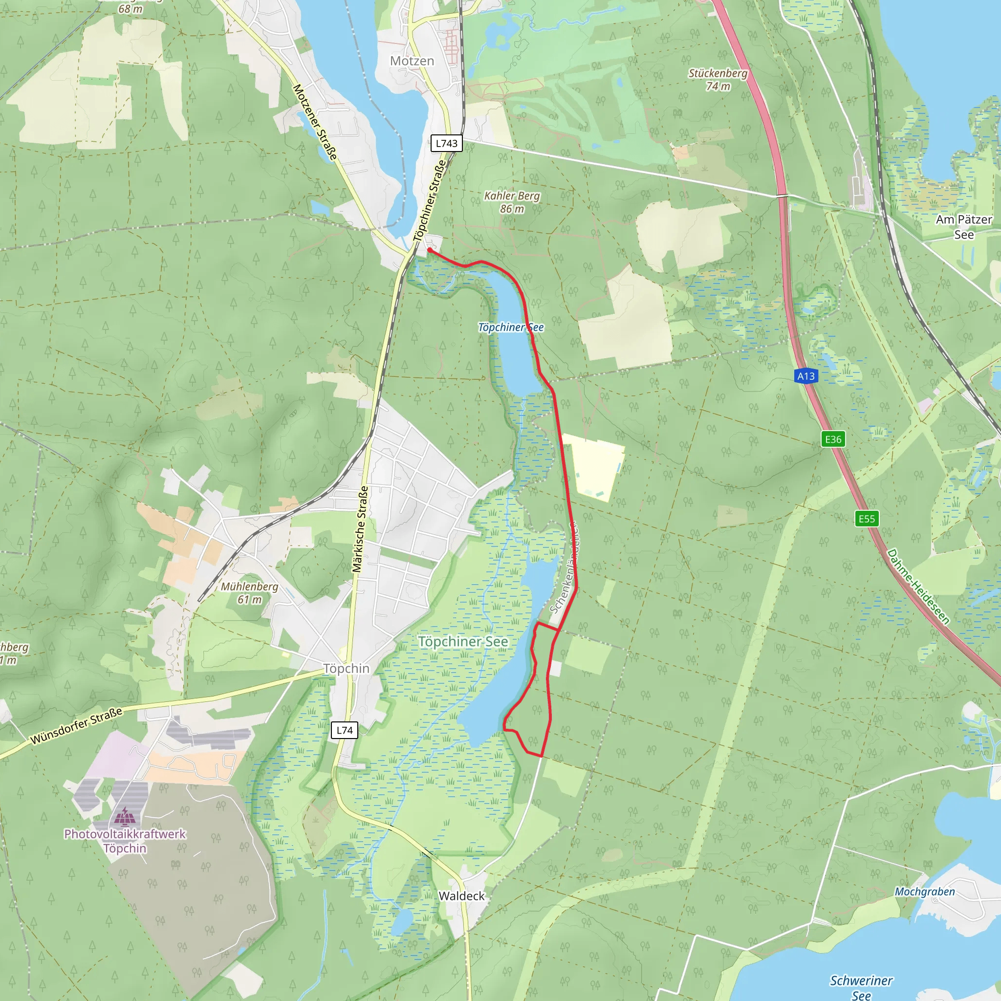 Töpchiner See Walk mobile static map