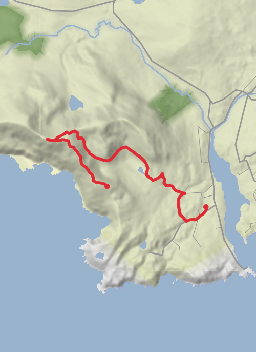 Hike on Slieve League Loop from Teelin mobile static map