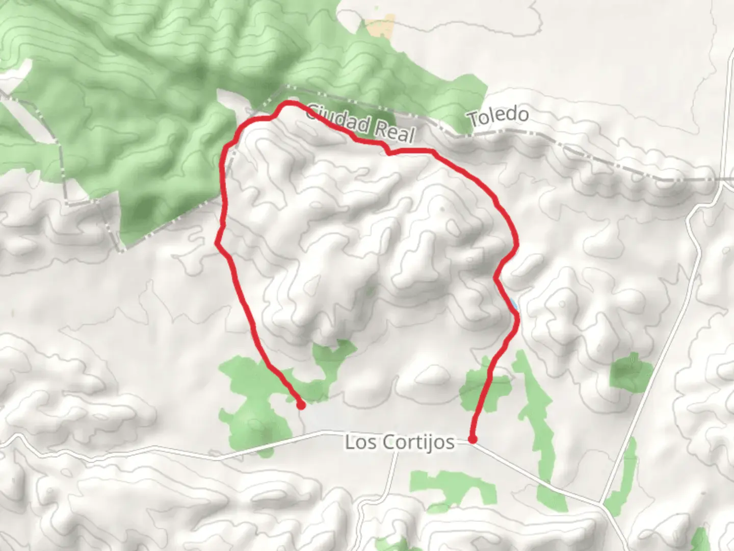 An image depicting the trail Los Cortijos - Valdeibáñez PR CR 27 and its surrounding area.