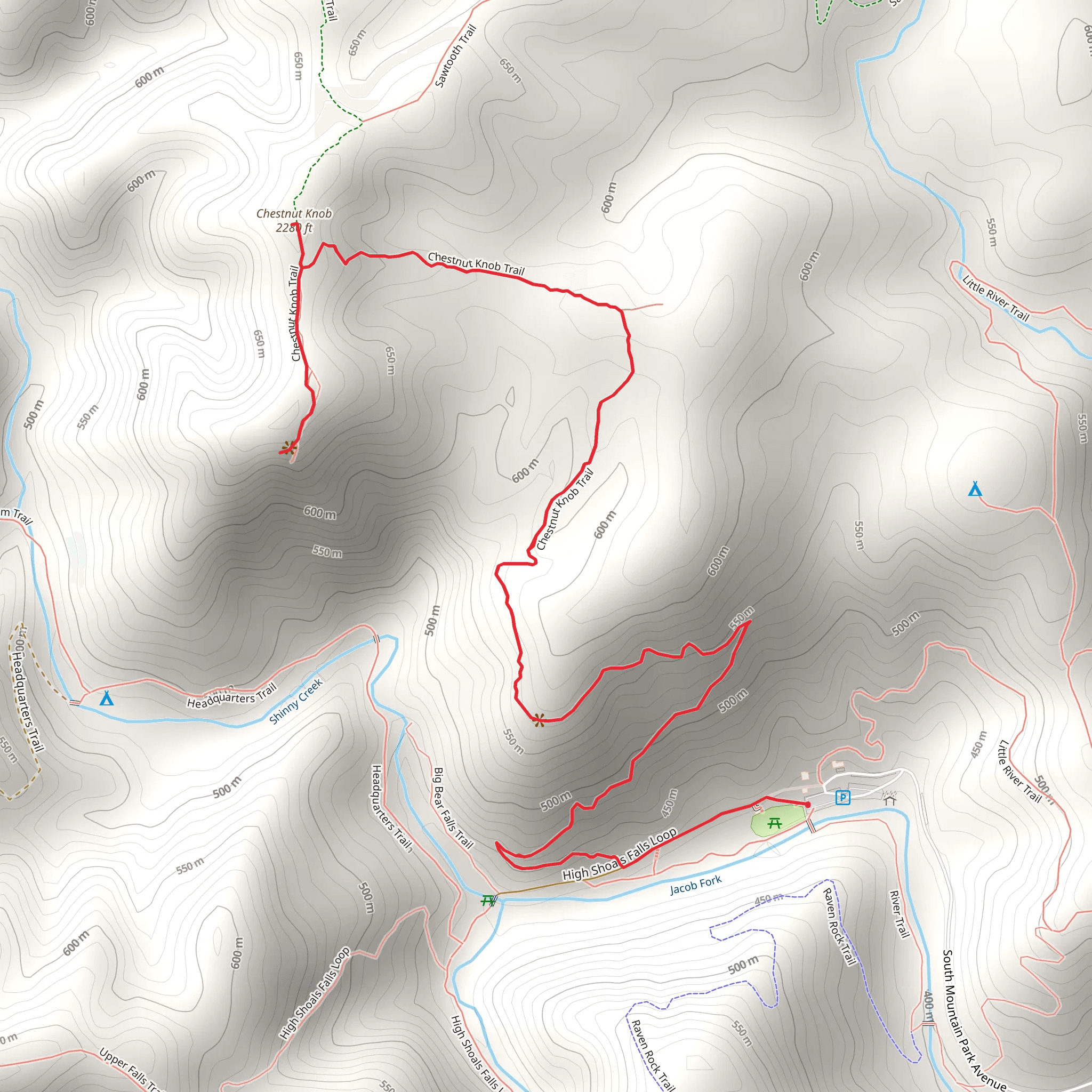 Chestnut Knob Trail mobile static map