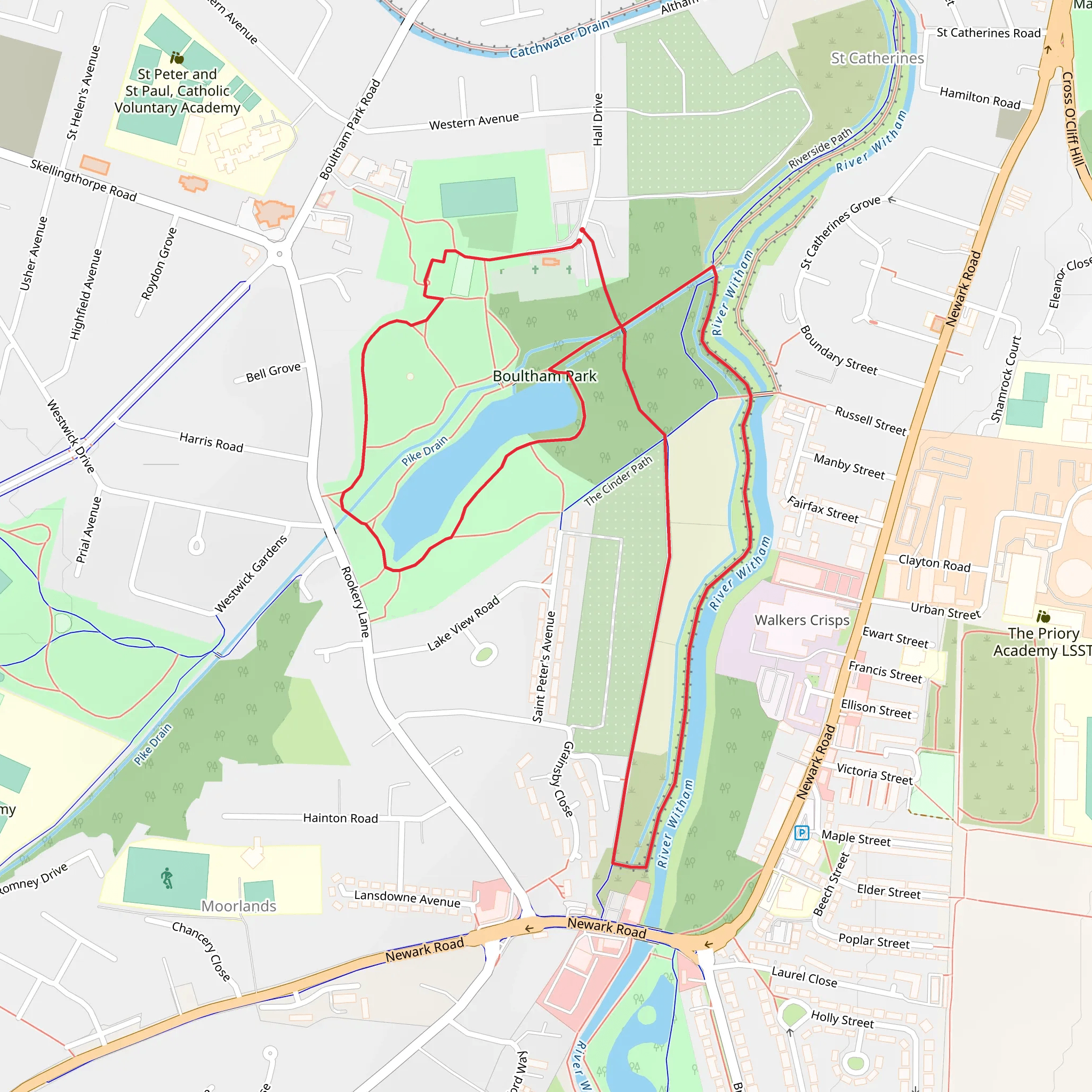 Boultham Park Loop mobile static map