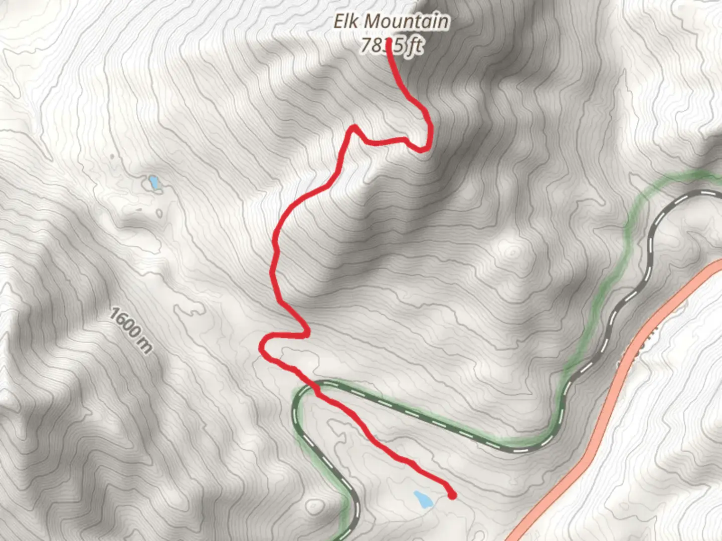 An image depicting the trail Elk Mountain via Coal Creek and its surrounding area.