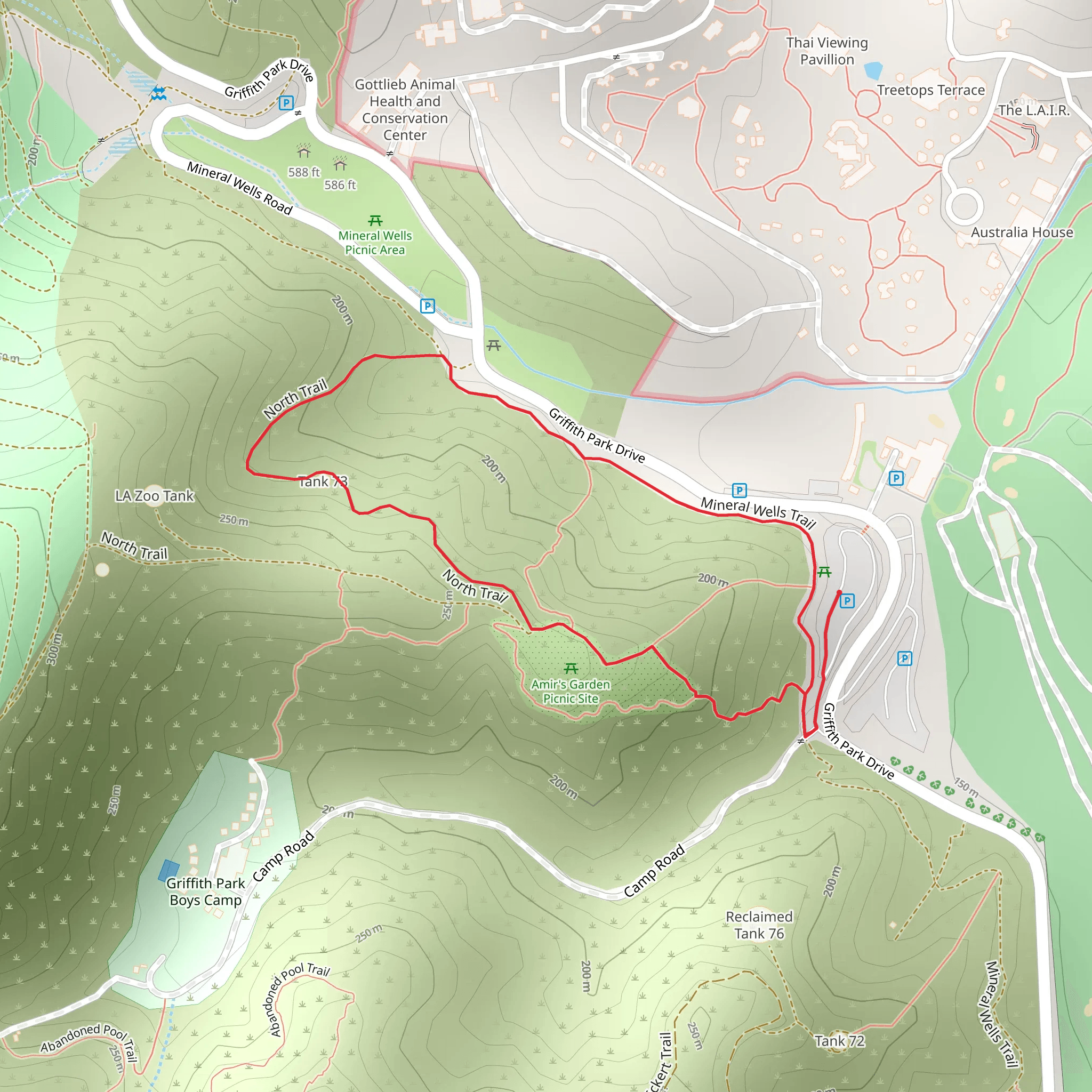 North Trail and Mineral Wells Trail Loop mobile static map