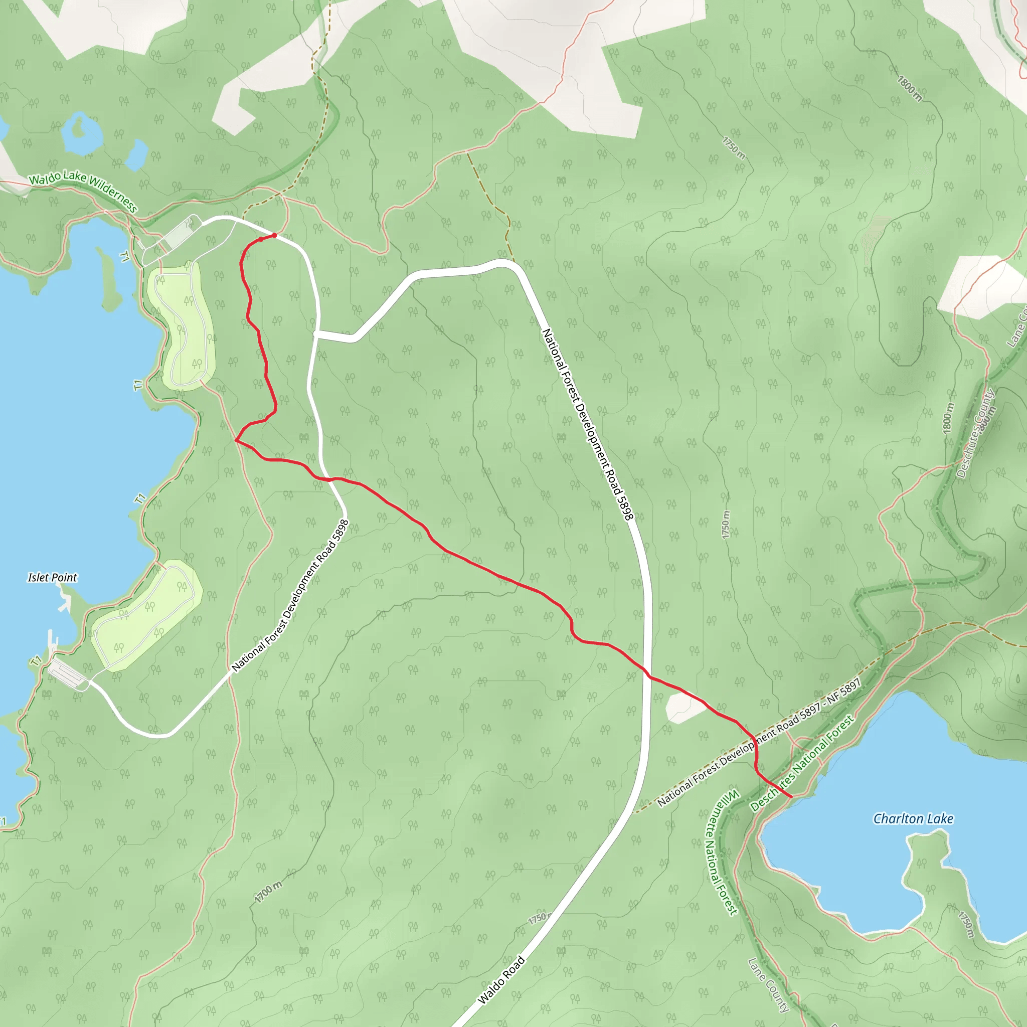 Charlton Lake Trail mobile static map
