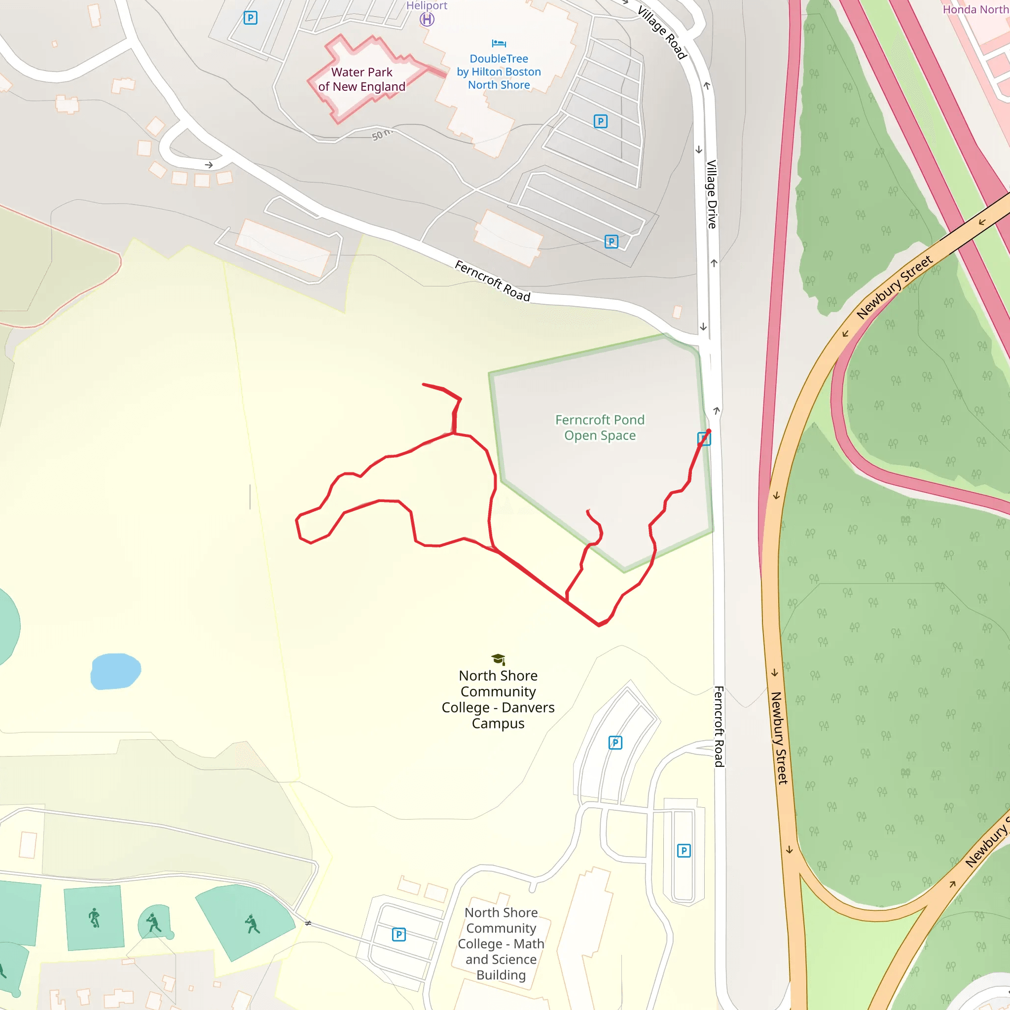 Ferncroft Pond Area Loop mobile static map
