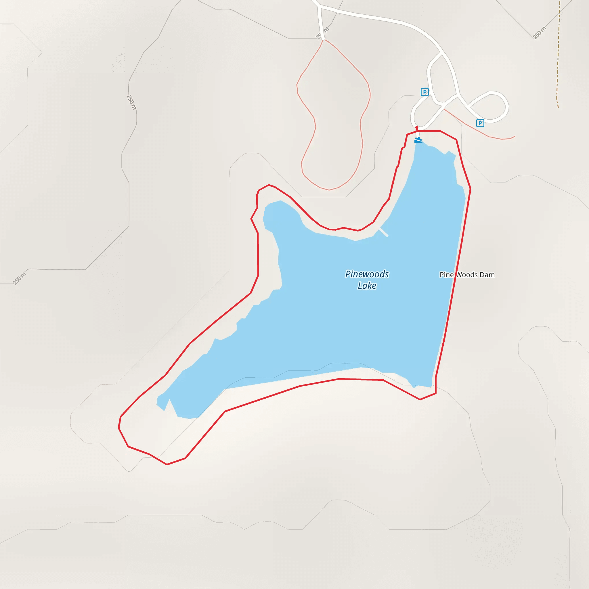Pinewoods Lake Loop mobile static map