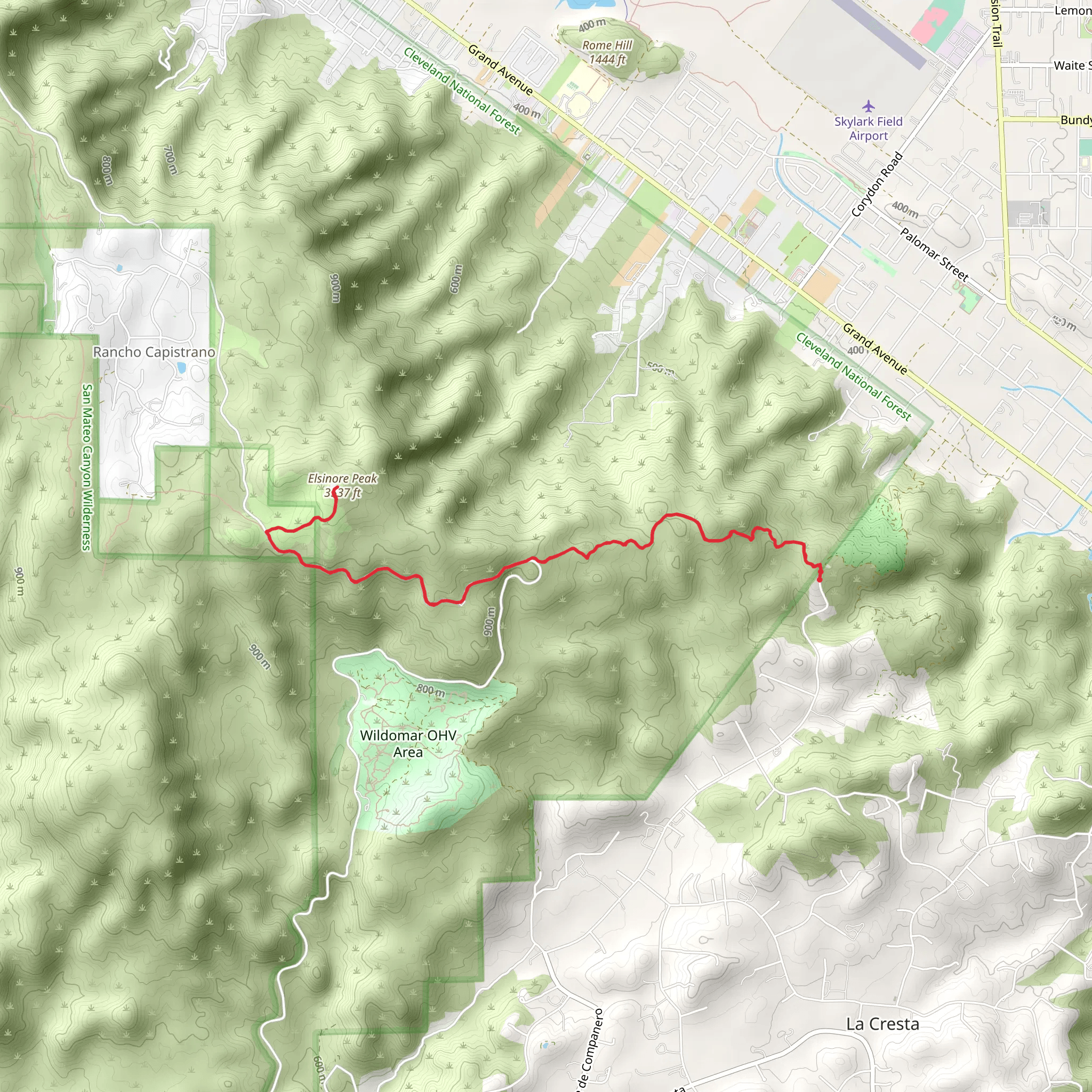 Elsinore Peak mobile static map