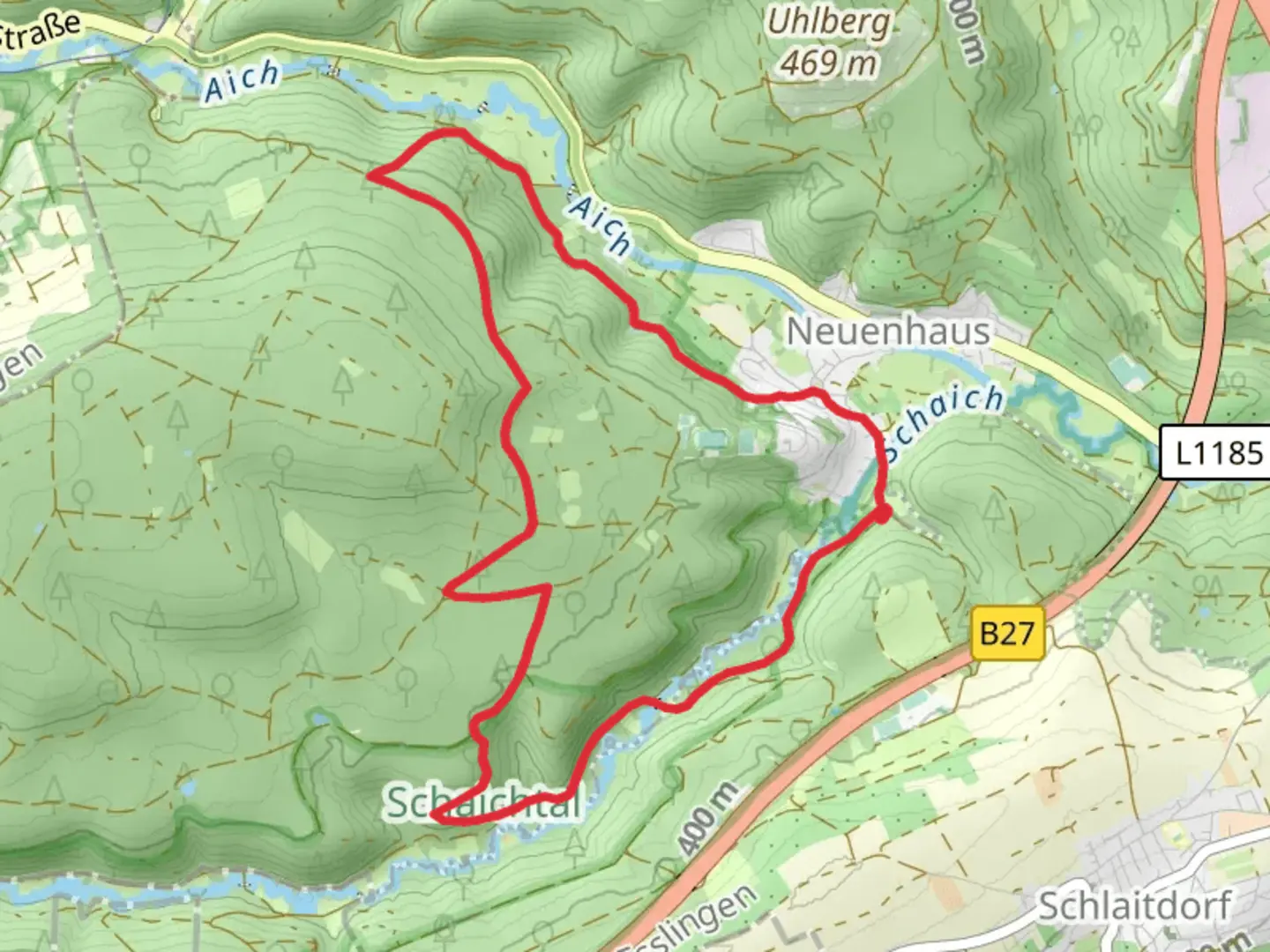 An image depicting the trail Neuenhaus West Loop and its surrounding area.