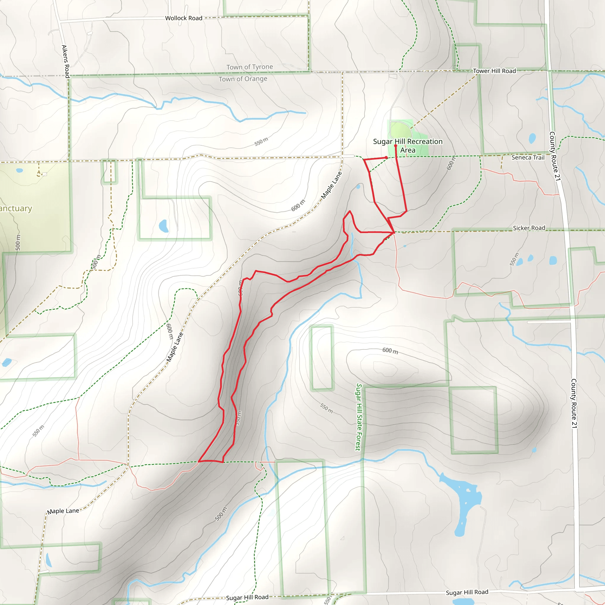 Mohawk Trail and Finger Lakes Loop mobile static map
