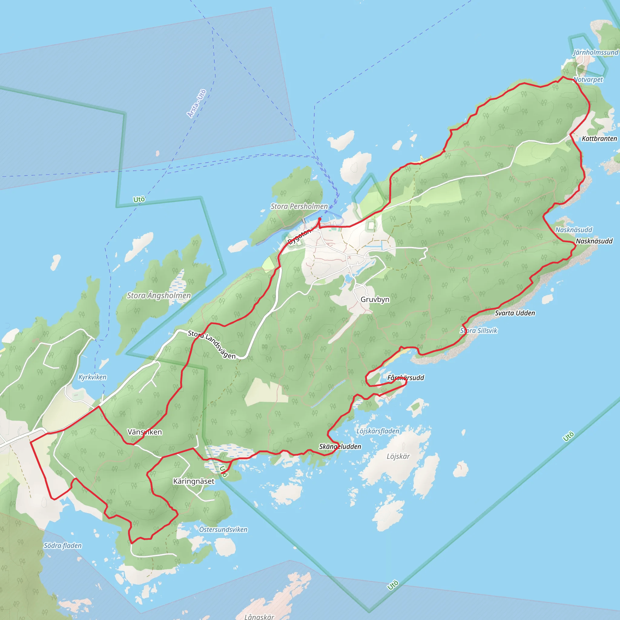Stockholm Archipelago Trail - Utö mobile static map