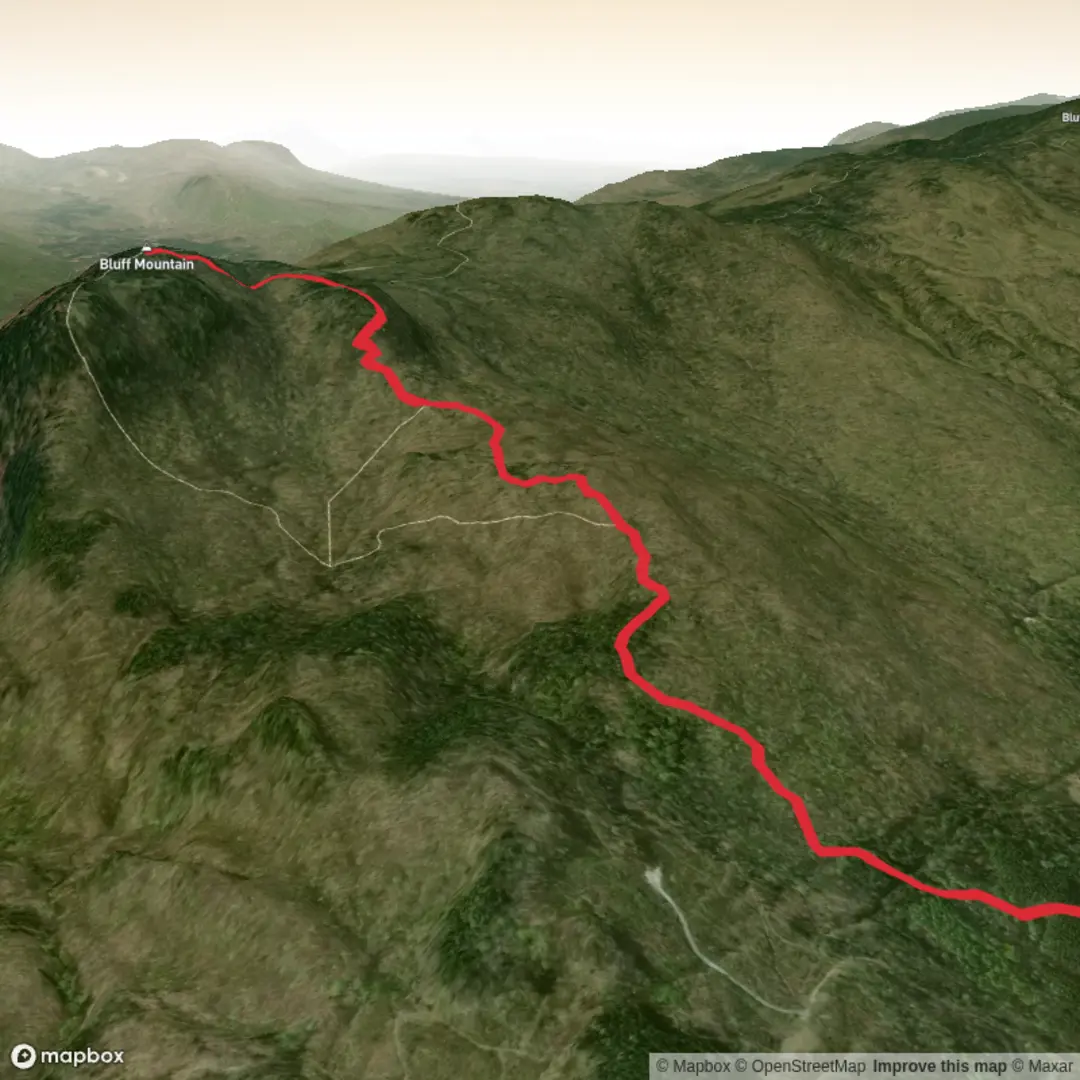 An image depicting the trail Bluff Mountain Community Trail and its surrounding area.