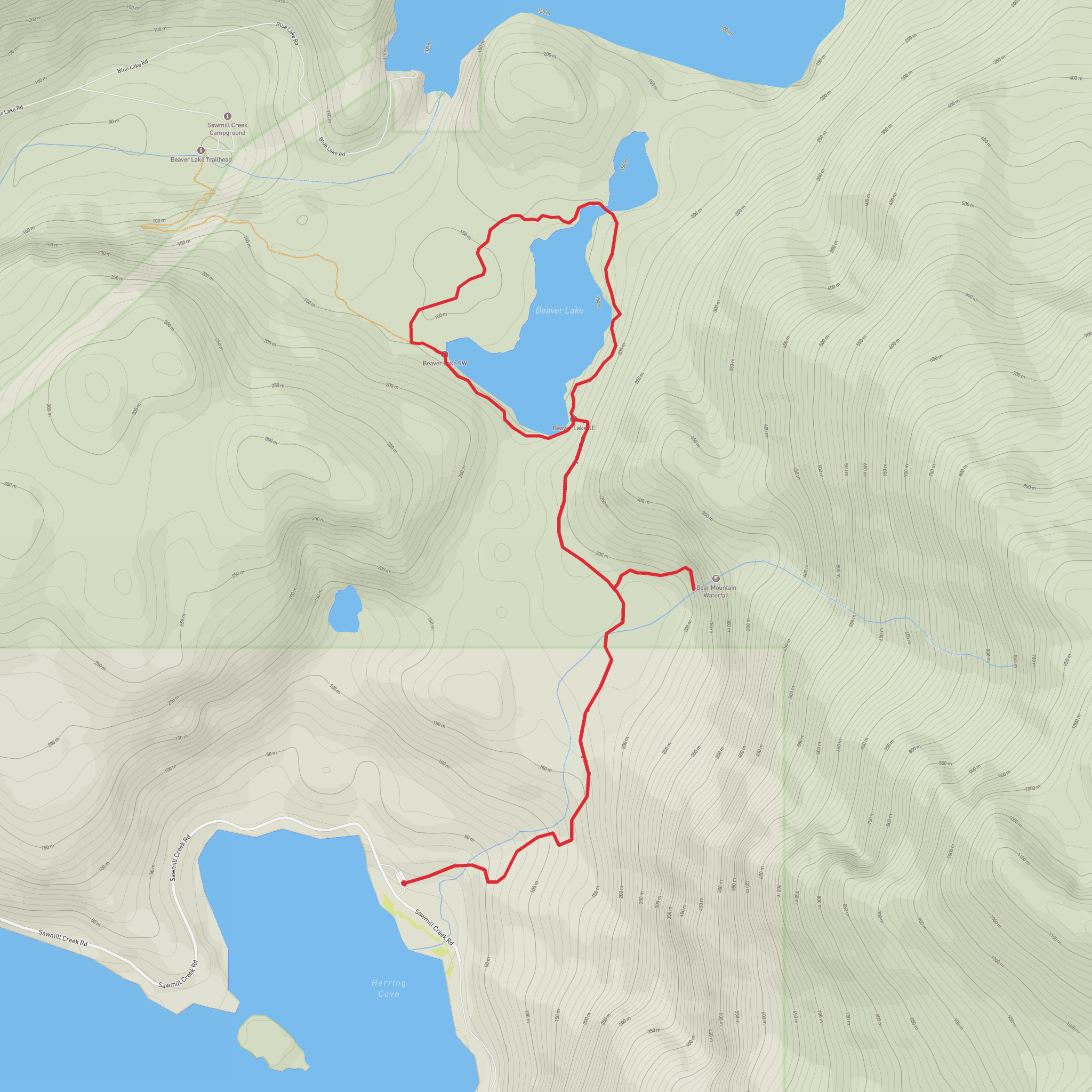 Beaver Lake Loop mobile static map