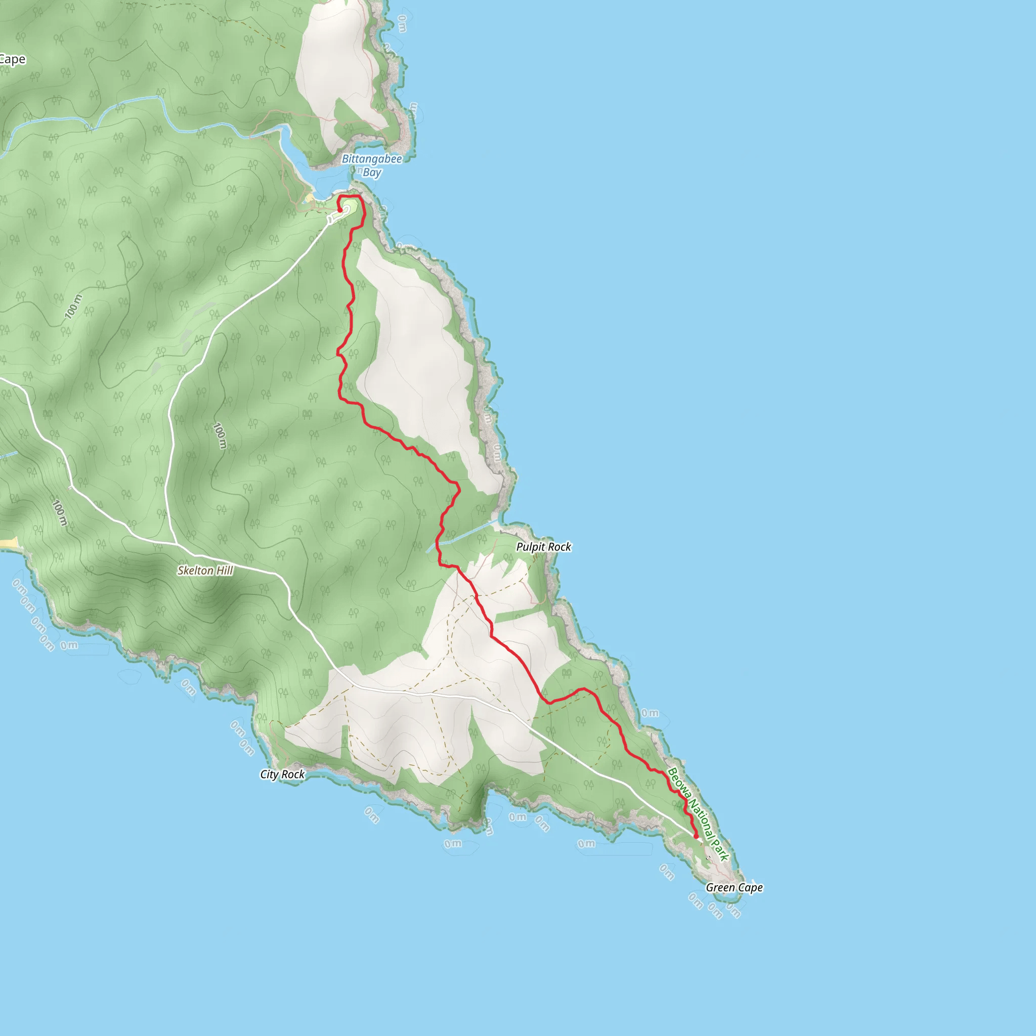 Bittangabee Bay to Green Cape Track mobile static map