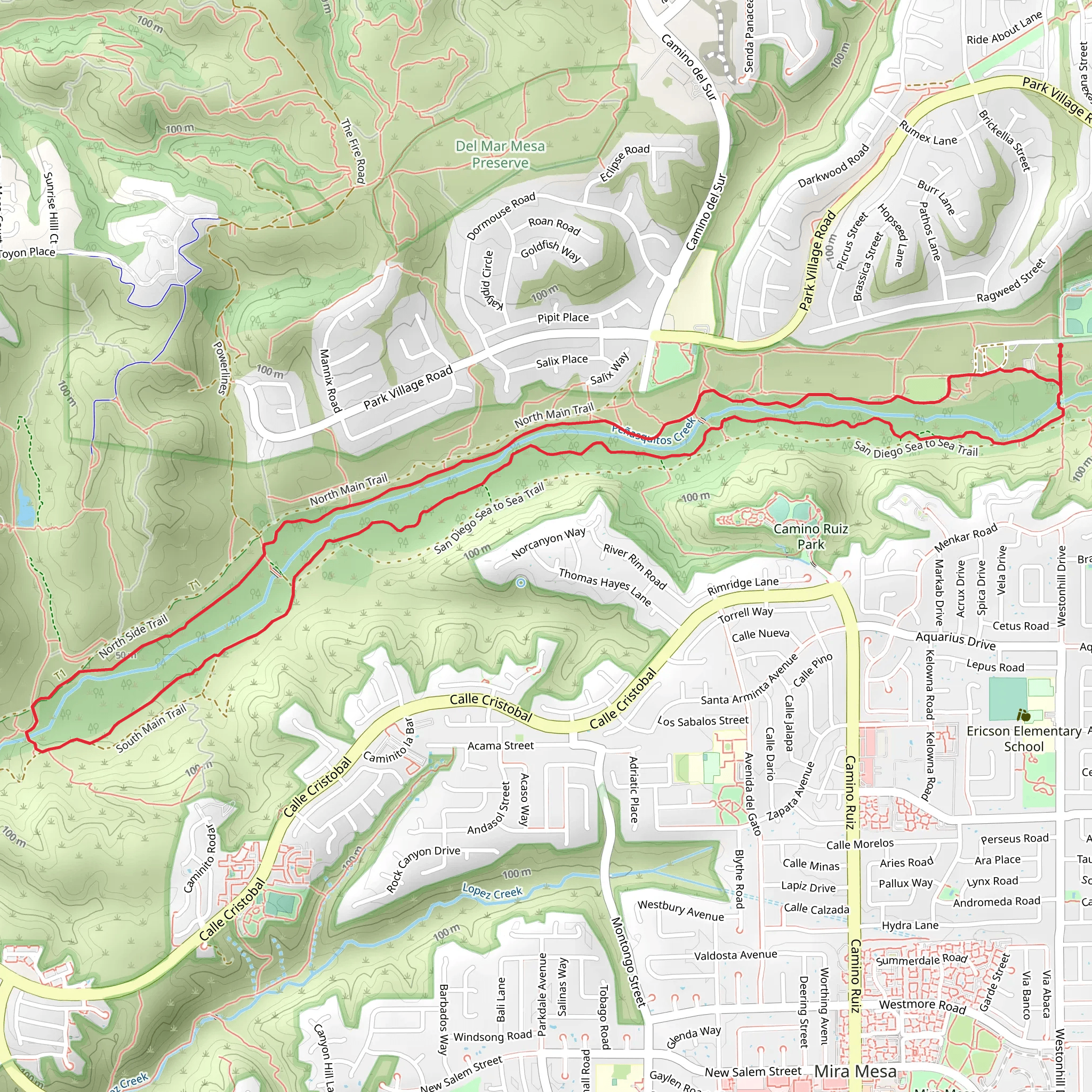 Penasquitos Creek Long Loop mobile static map