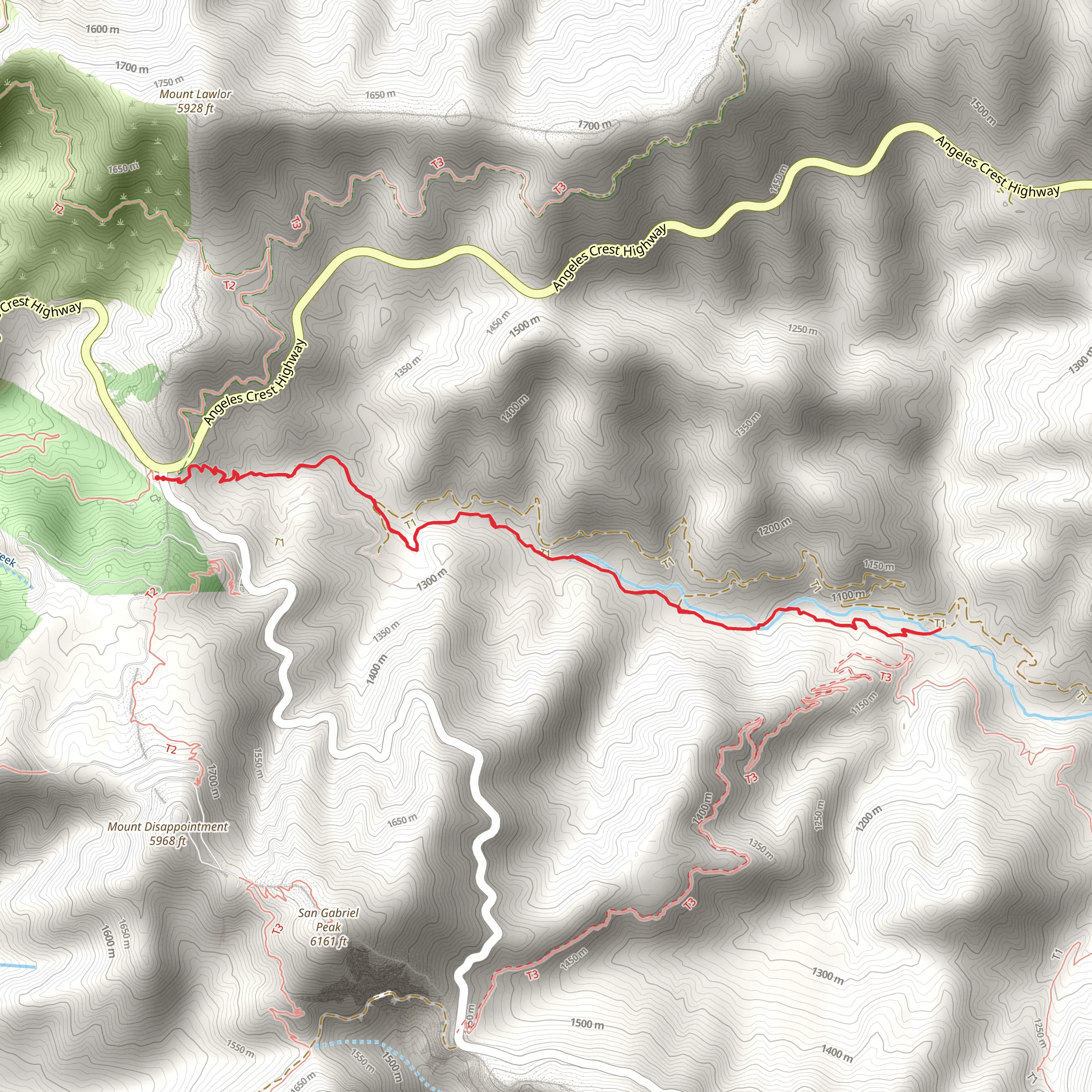 Valley Forge Trail Camp via Gabrielino Trail mobile static map