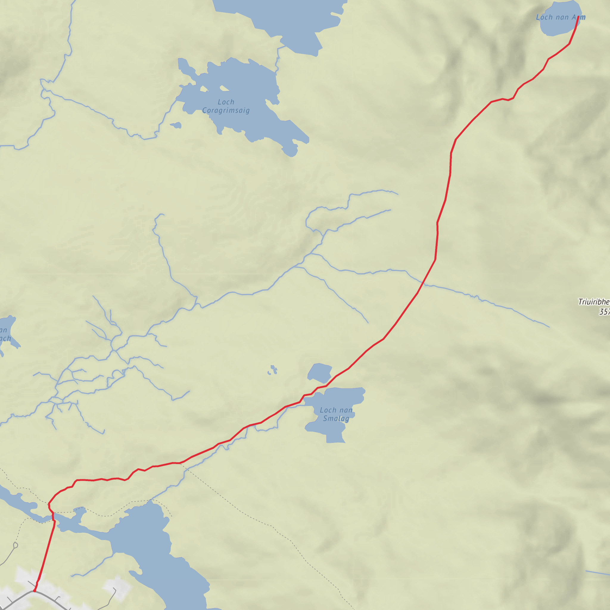 Loch nan Smalag and Loch nan Arm mobile static map
