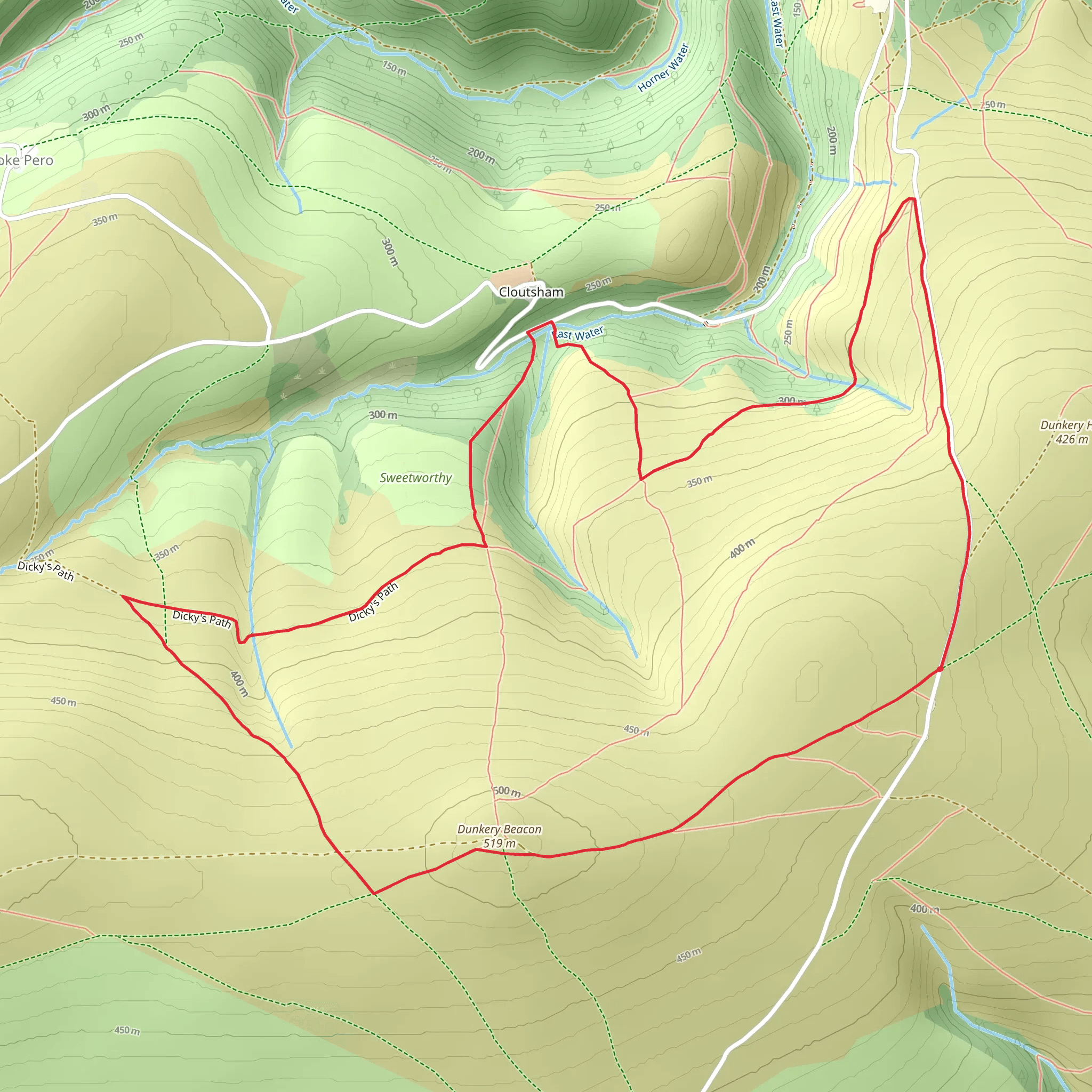 Dunkery Beacon mobile static map