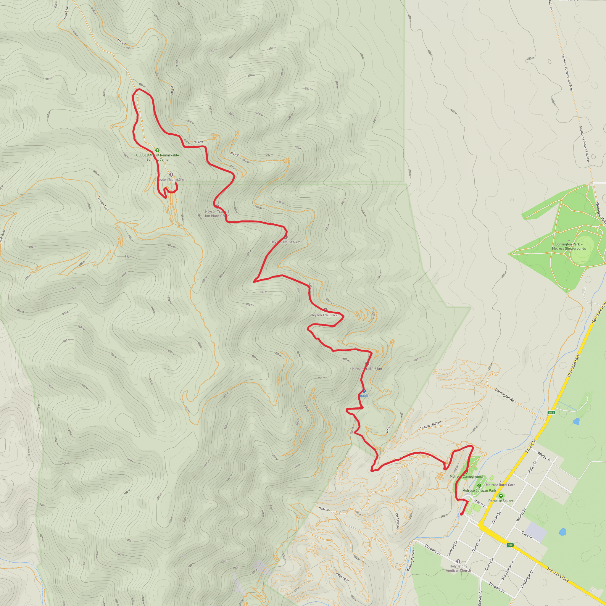 Mt Remarkable - Melrose mobile static map