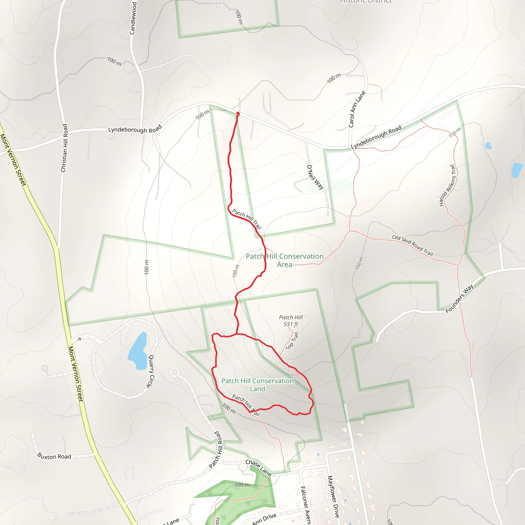 Patch Hill Conservation Land Loop Trail mobile static map