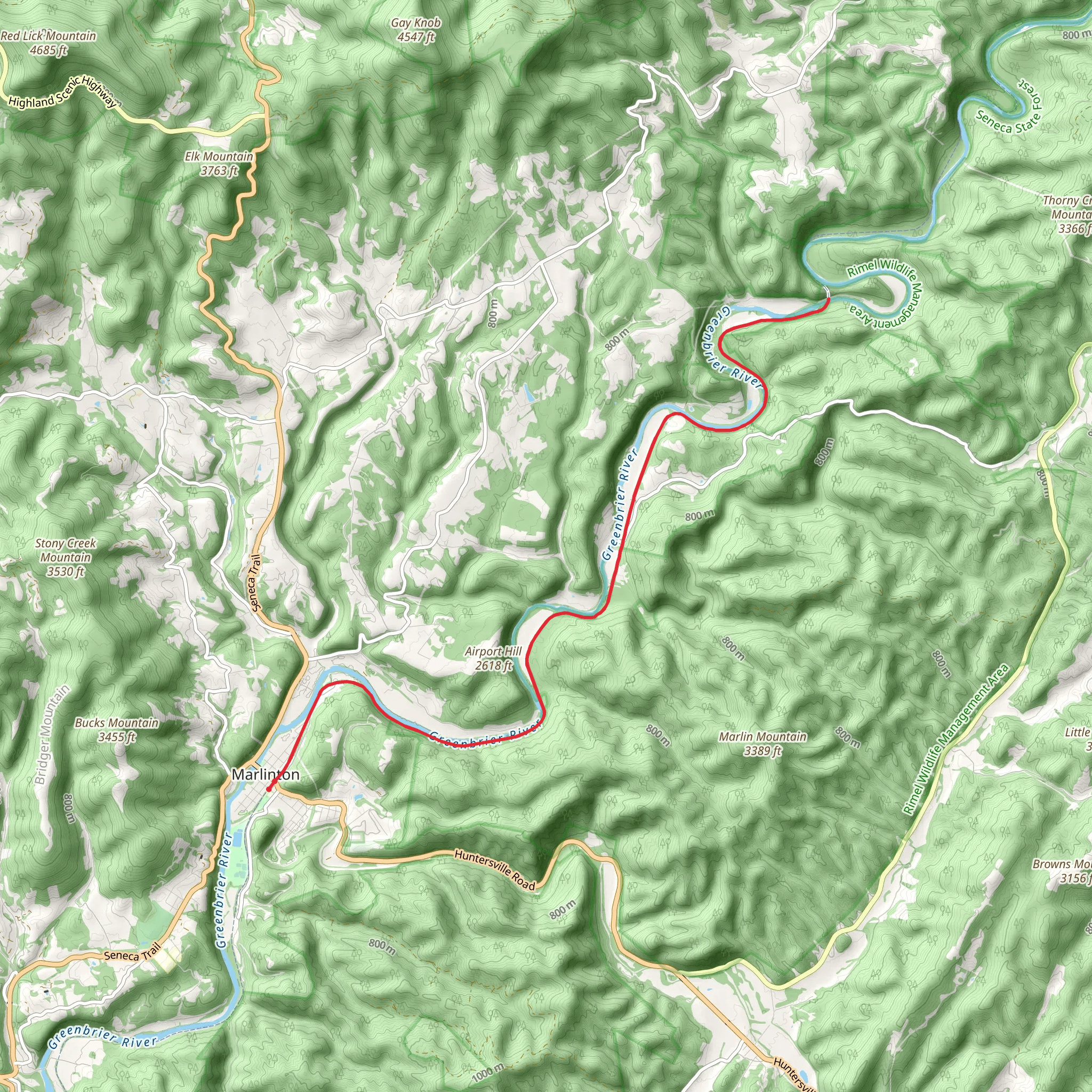Greenbrier River Trail - Marlinton mobile static map