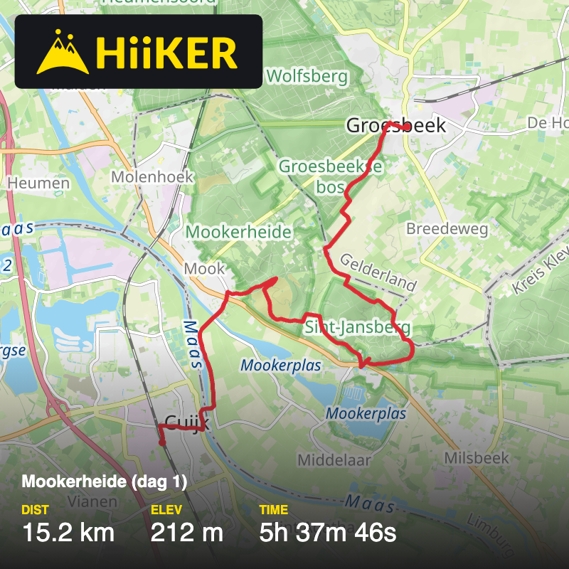 A map preview of the recording Mookerheide (dag 1).