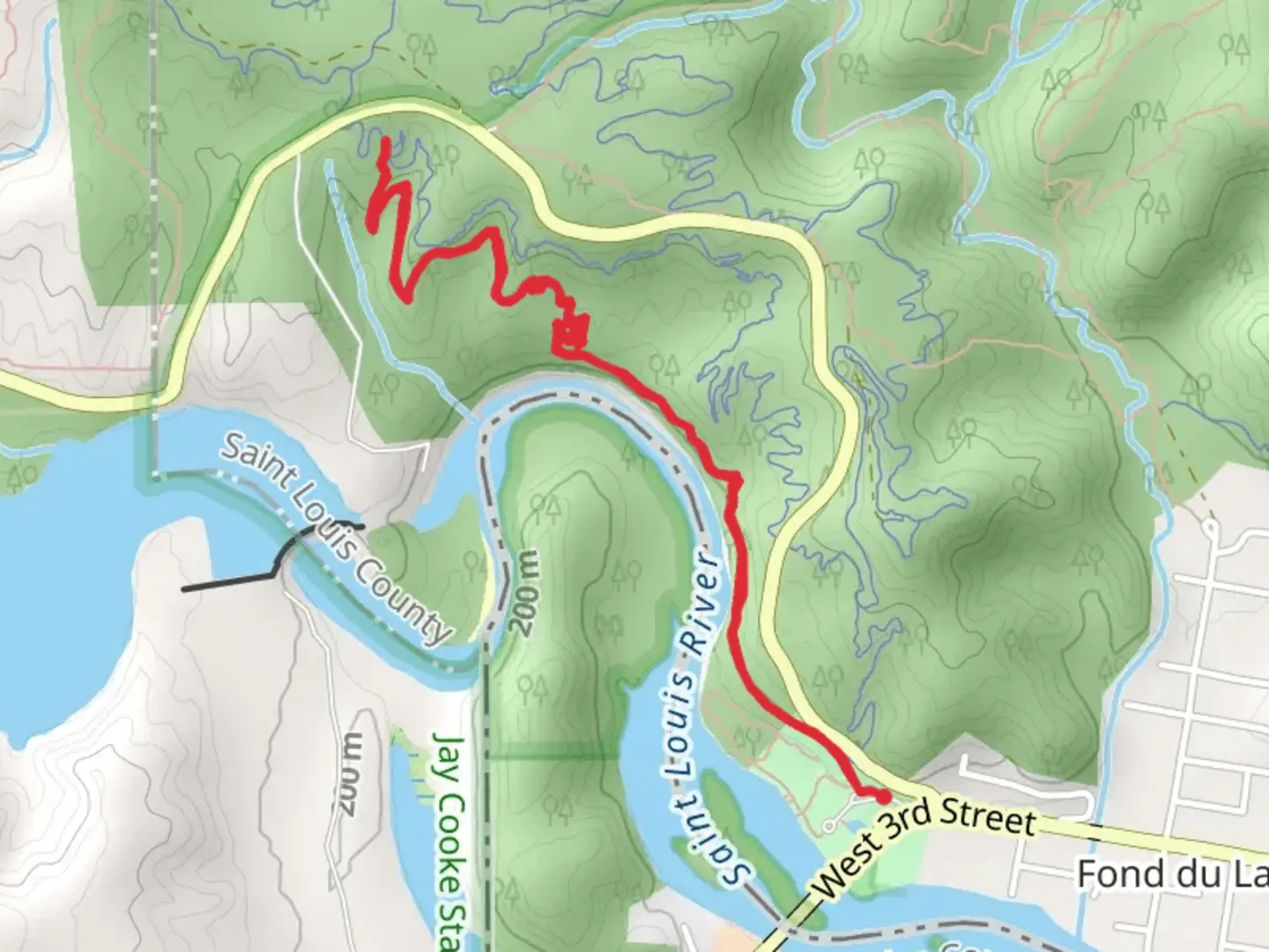 An image depicting the trail St Louis River Trail and its surrounding area.